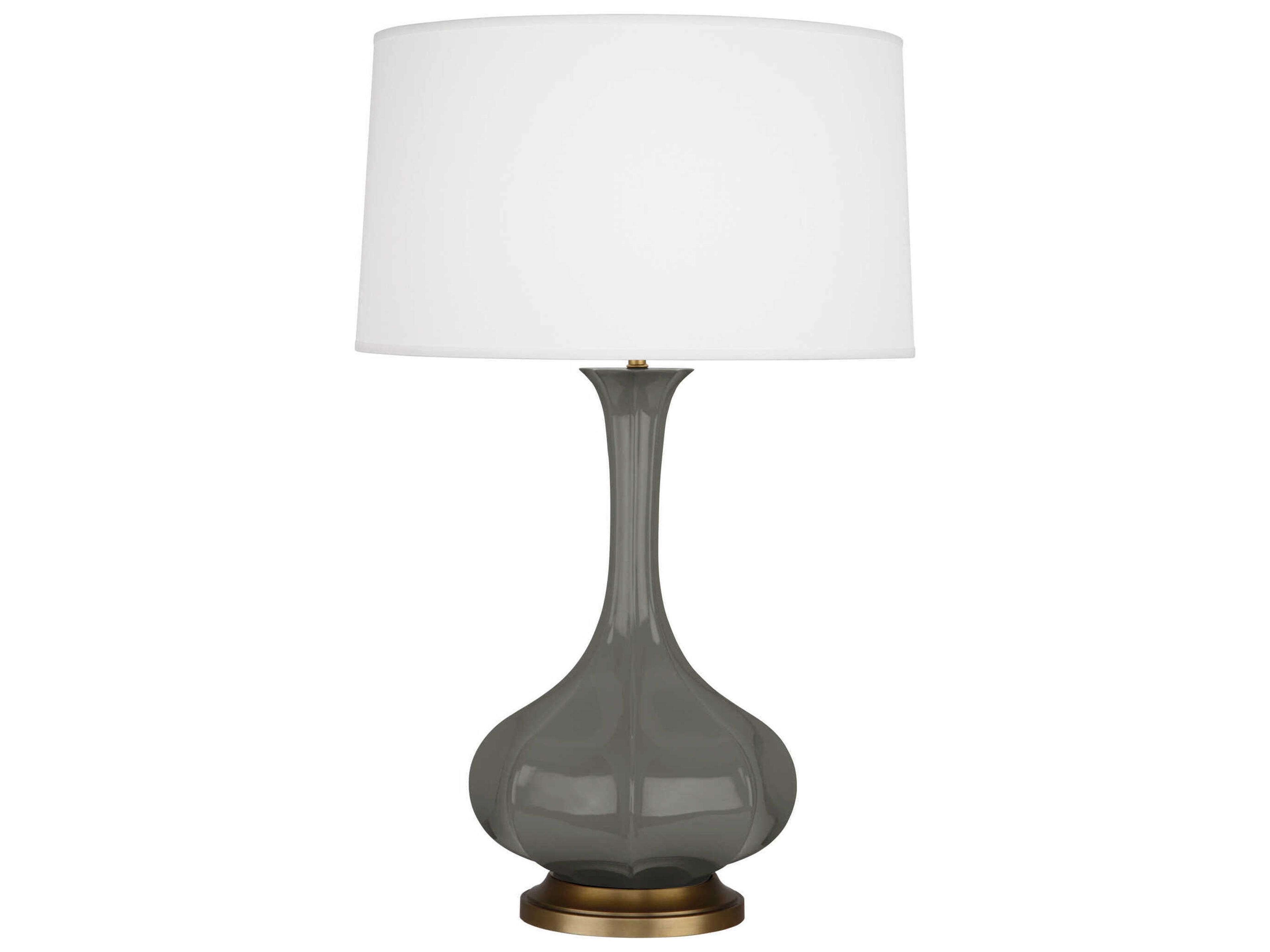 Pike Ash Glazed Aged Brass Gray Buffet Lamp