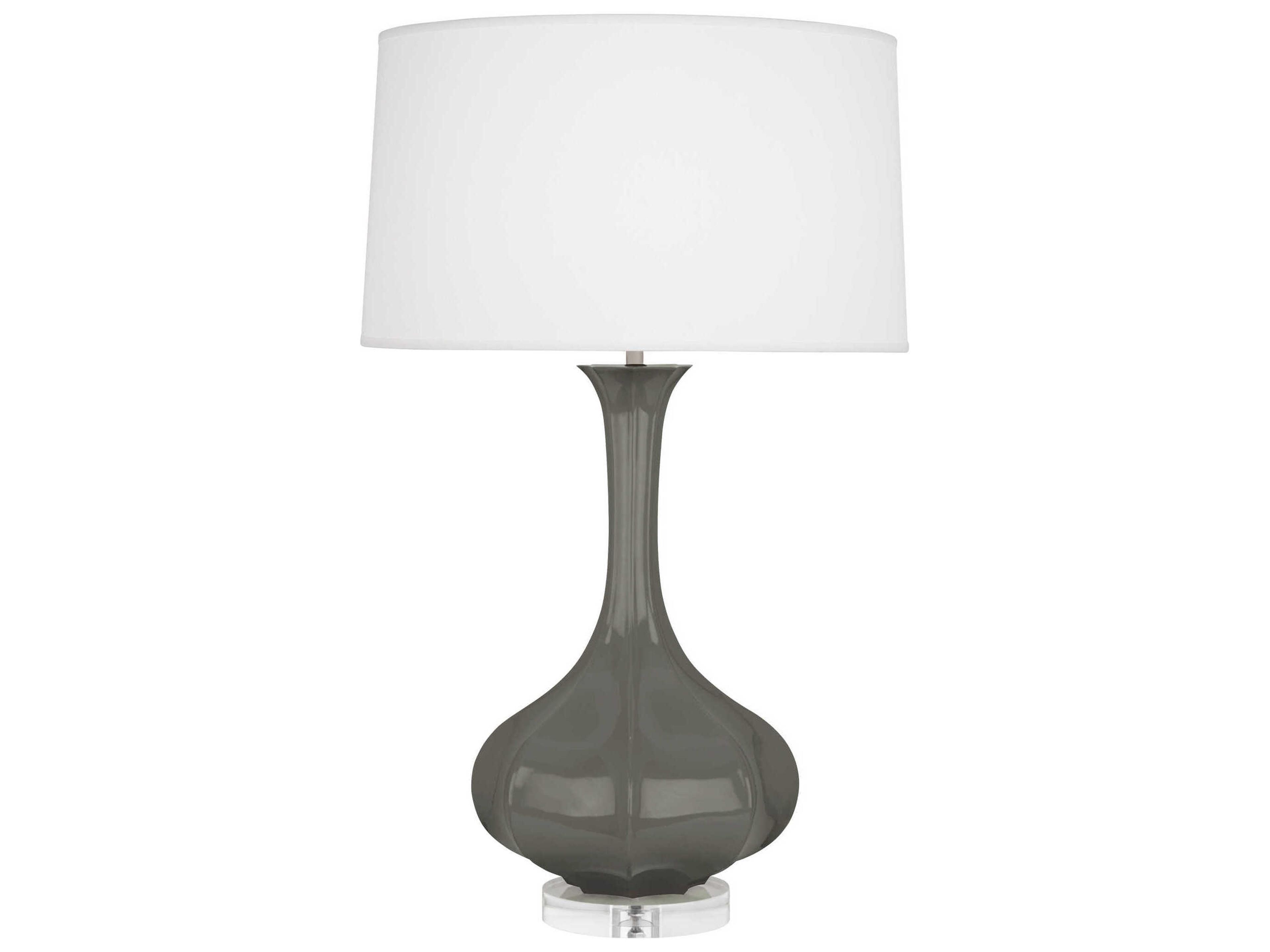 Pike Ash Glazed Lucite Gray Buffet Lamp