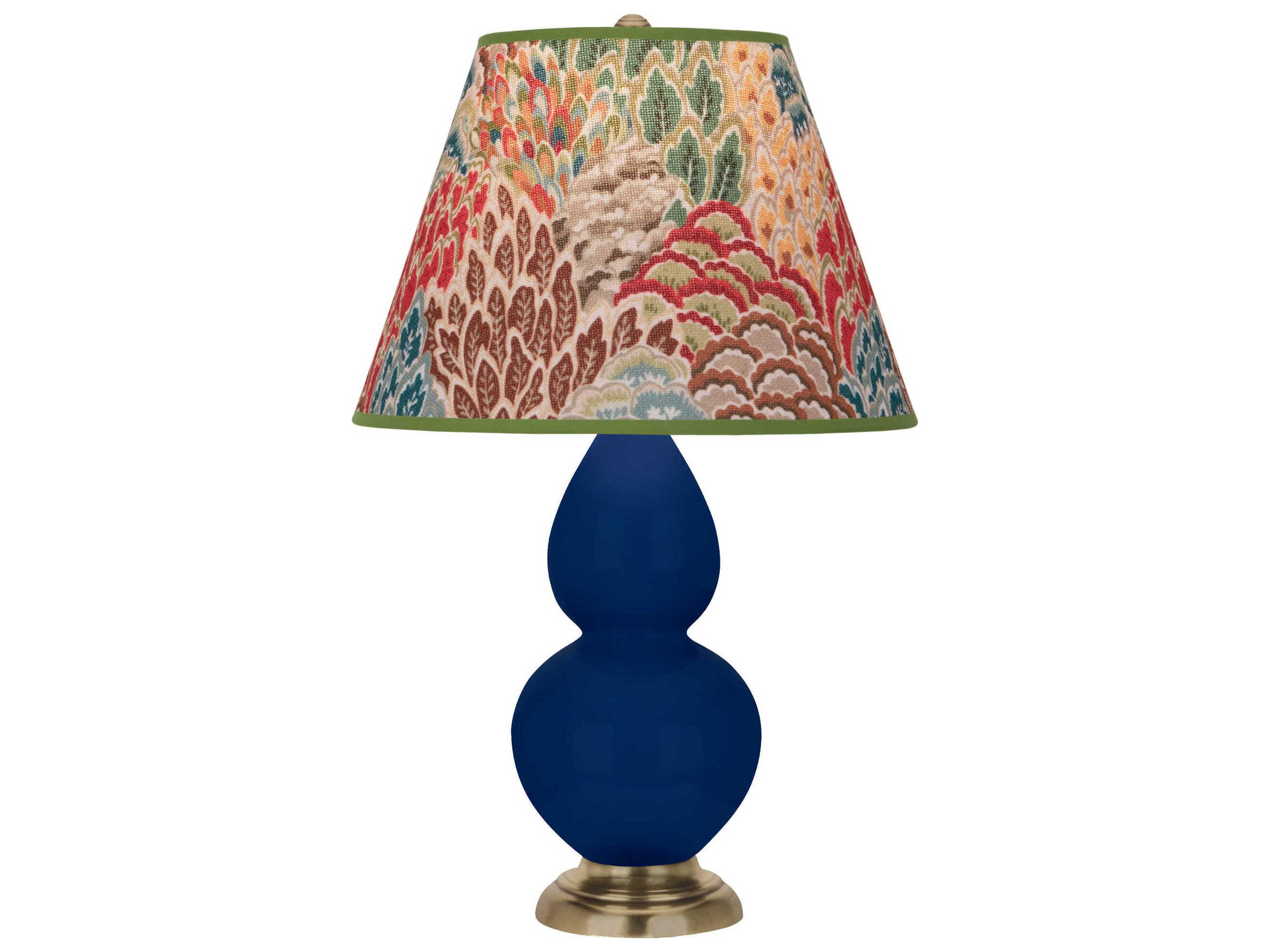 Robert Abbey Small Double Gourd Cobalt Glazed Blue Table Lamp