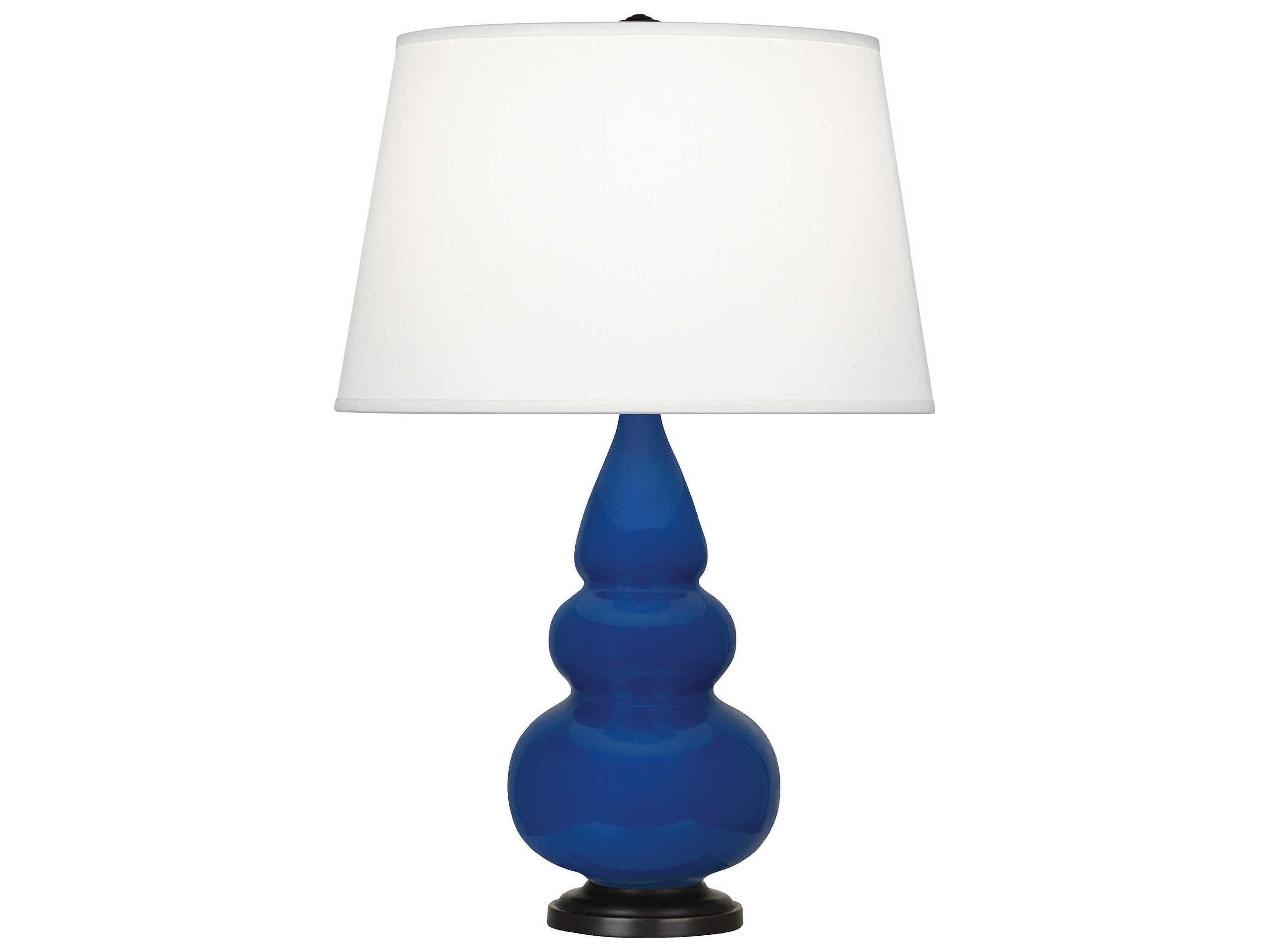 Robert Abbey Small Triple Gourd Cobalt Glazed Blue Table Lamp