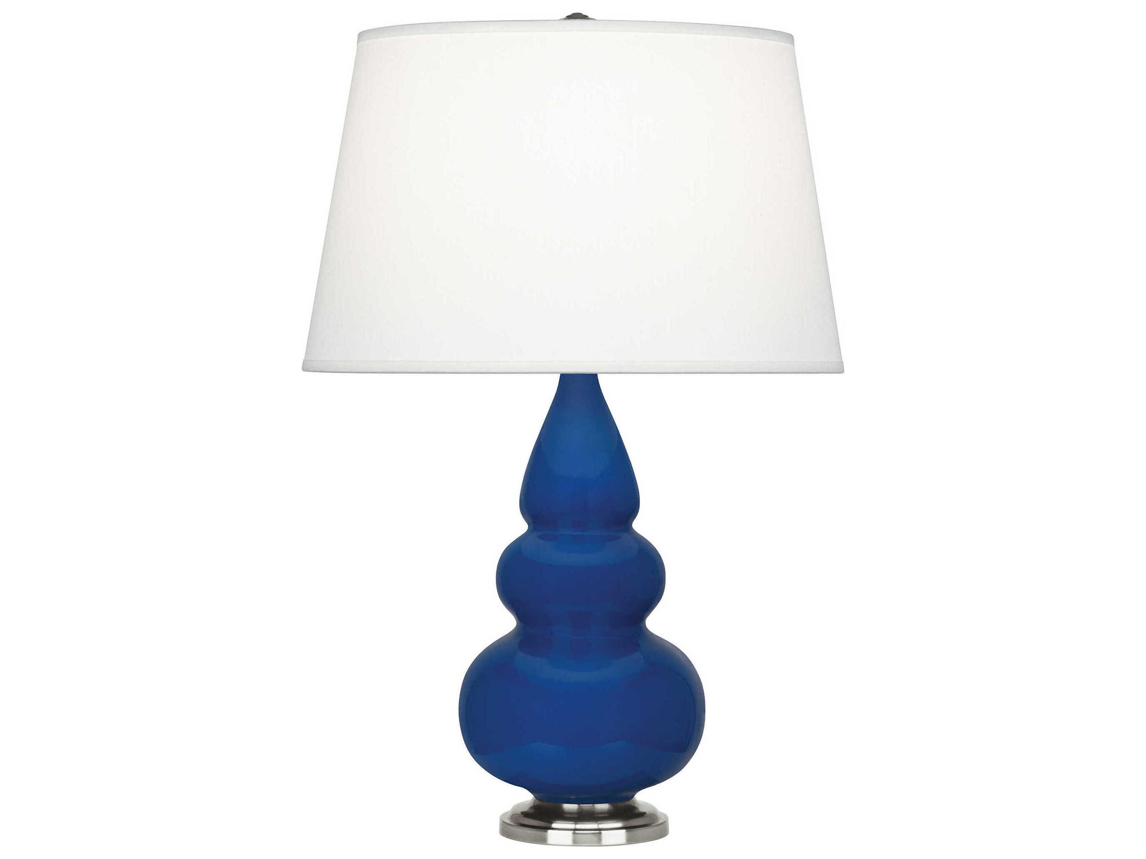 Robert Abbey Small Triple Gourd Cobalt Glazed Blue Table Lamp