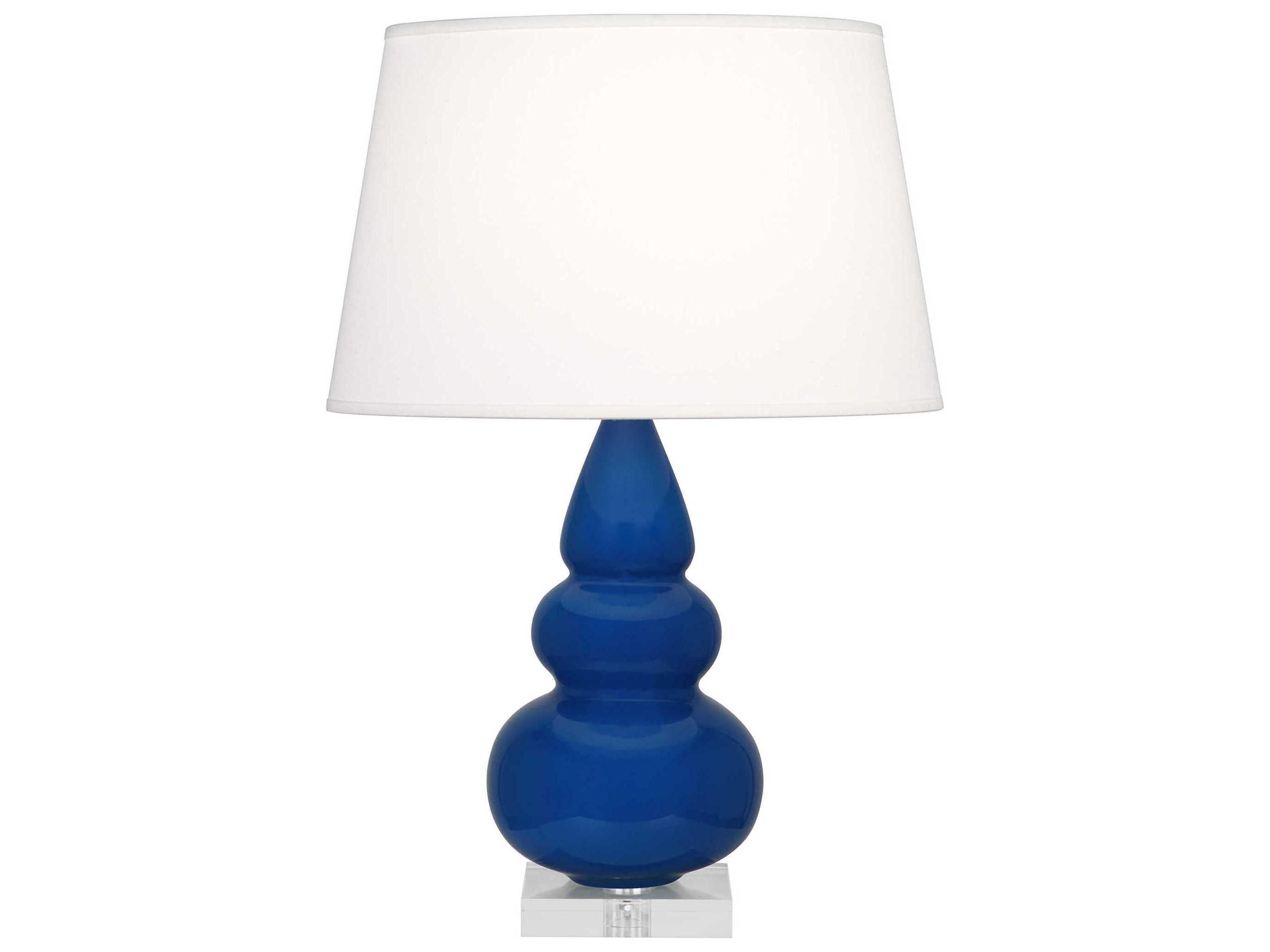 Robert Abbey Small Triple Gourd Cobalt Glazed Blue Table Lamp
