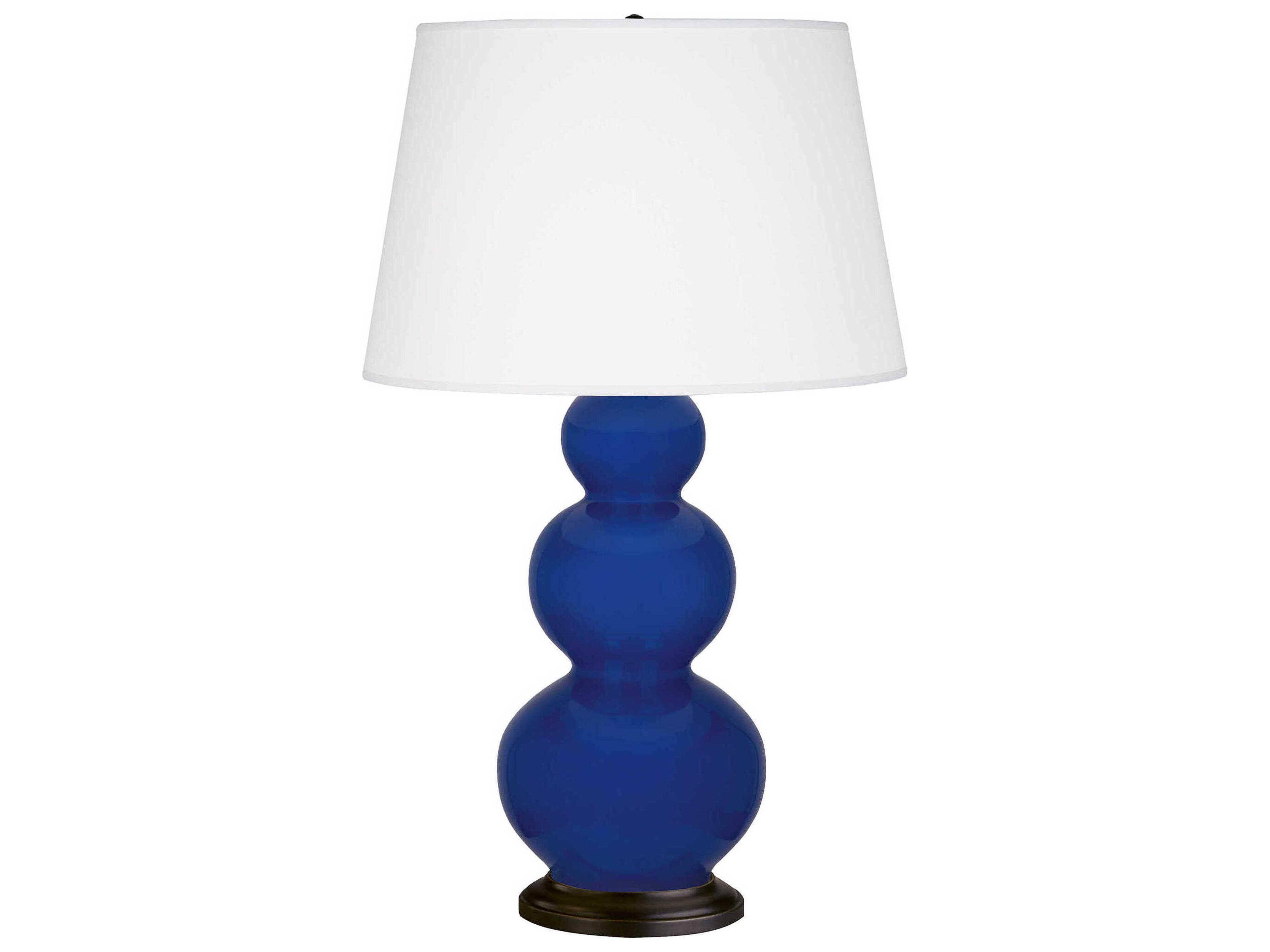 Robert Abbey Triple Gourd Cobalt Glazed Blue Buffet Lamp