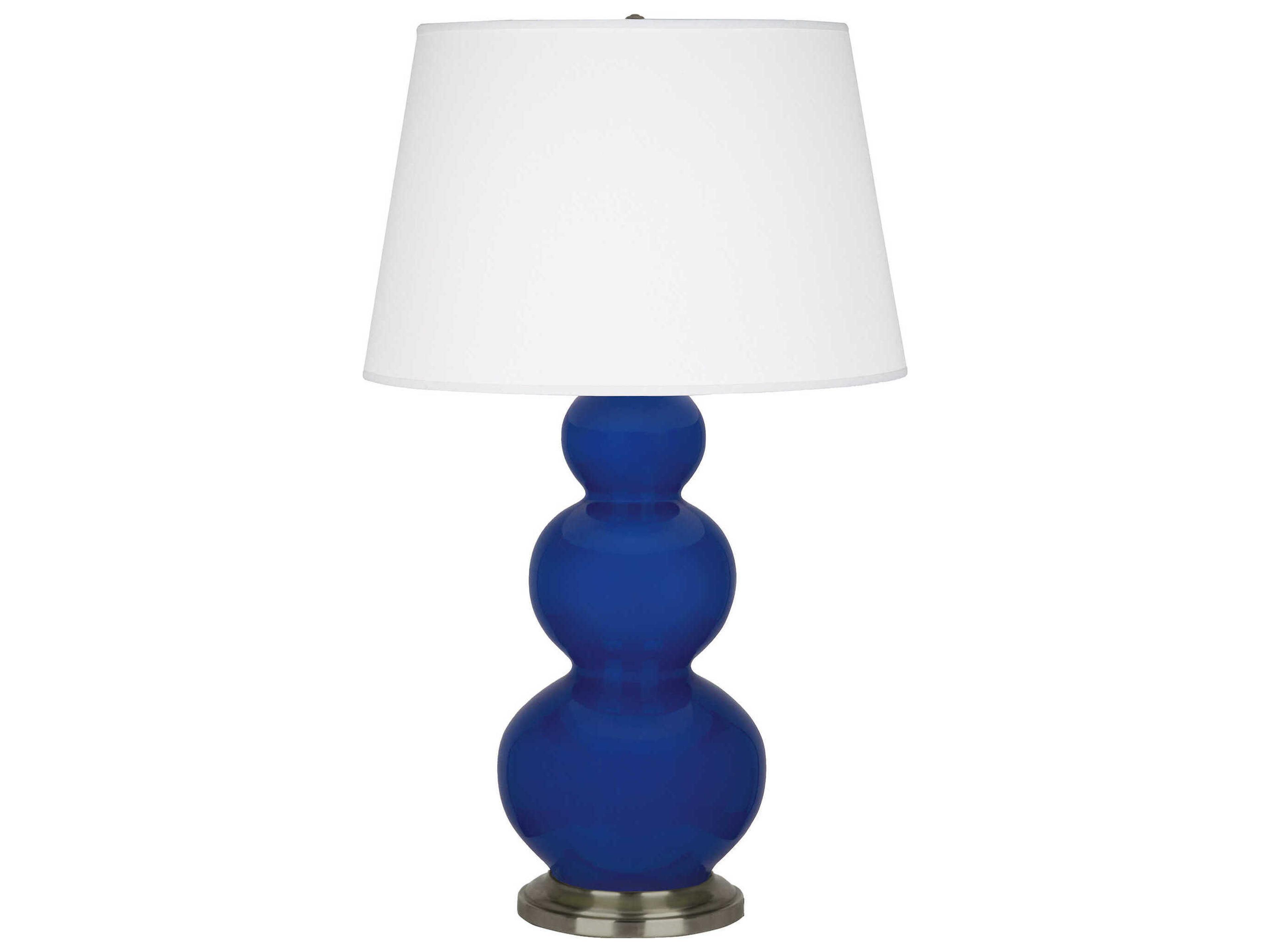 Robert Abbey Triple Gourd Cobalt Glazed Blue Buffet Lamp