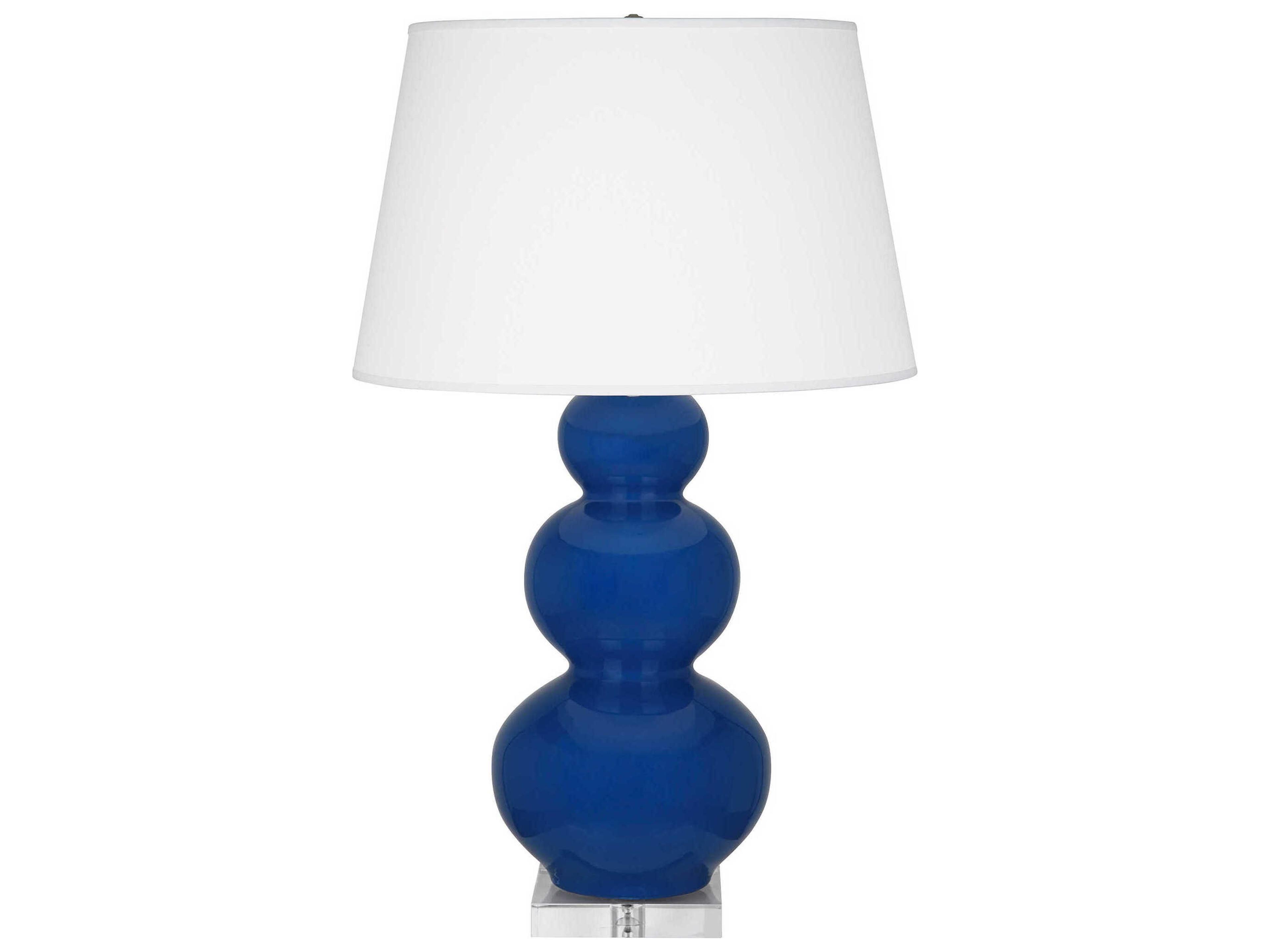 Robert Abbey Triple Gourd Cobalt Glazed Blue Buffet Lamp