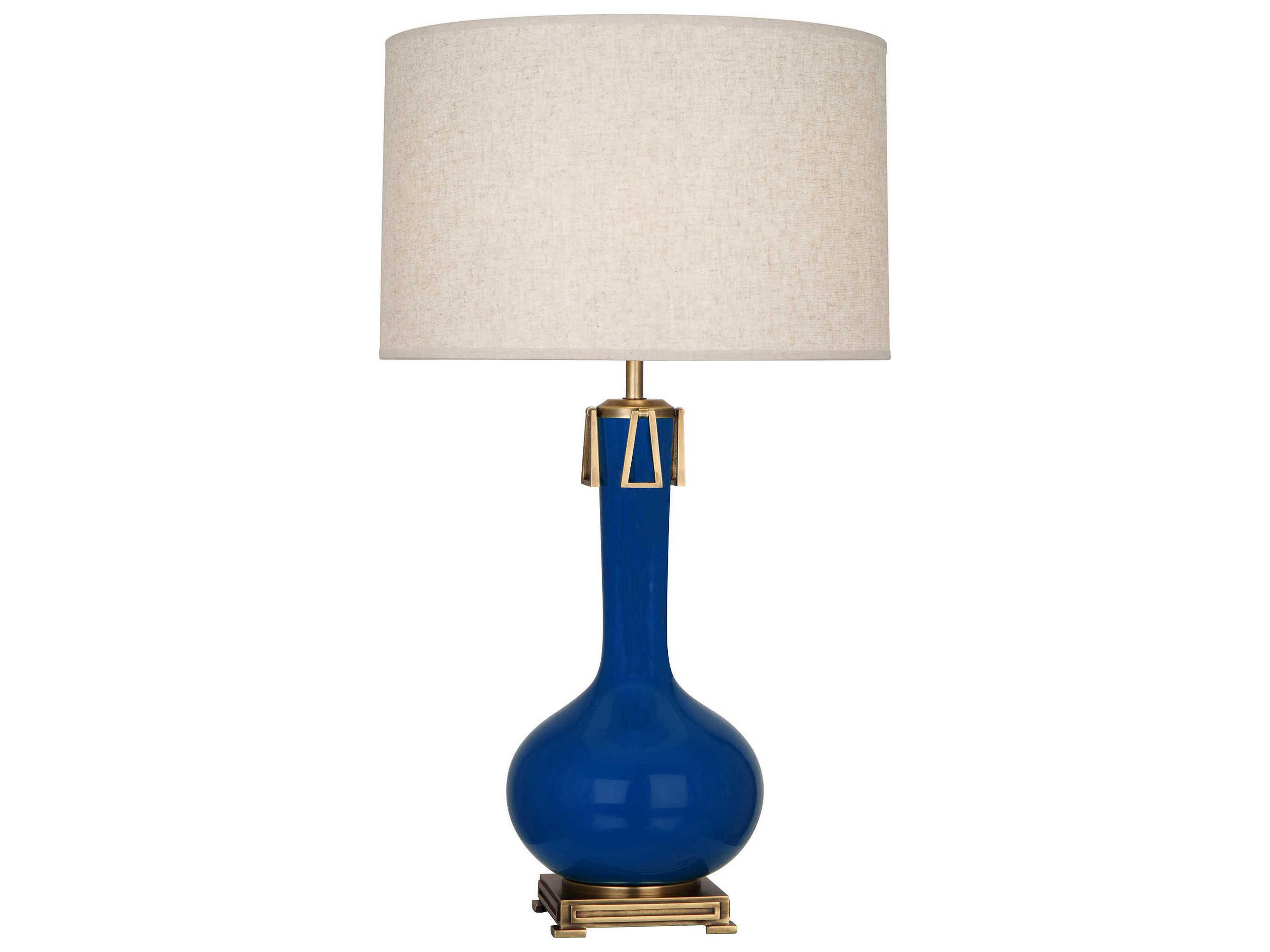 Athena Cobalt Glazed Aged Brass Blue Buffet Lamp