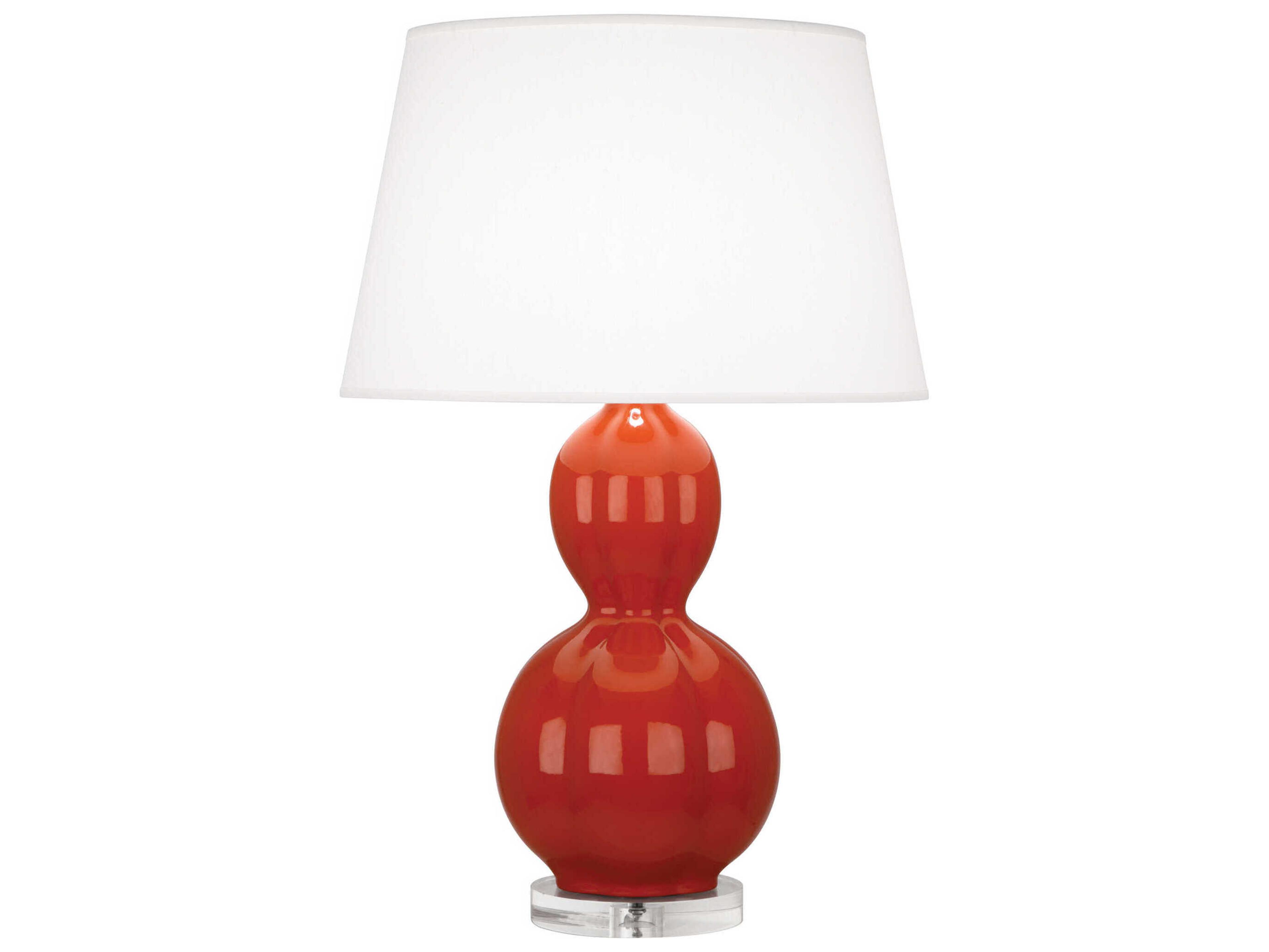 Williamsburg Randolph Rusty Red Orange Glazed Lucite Buffet Lamp