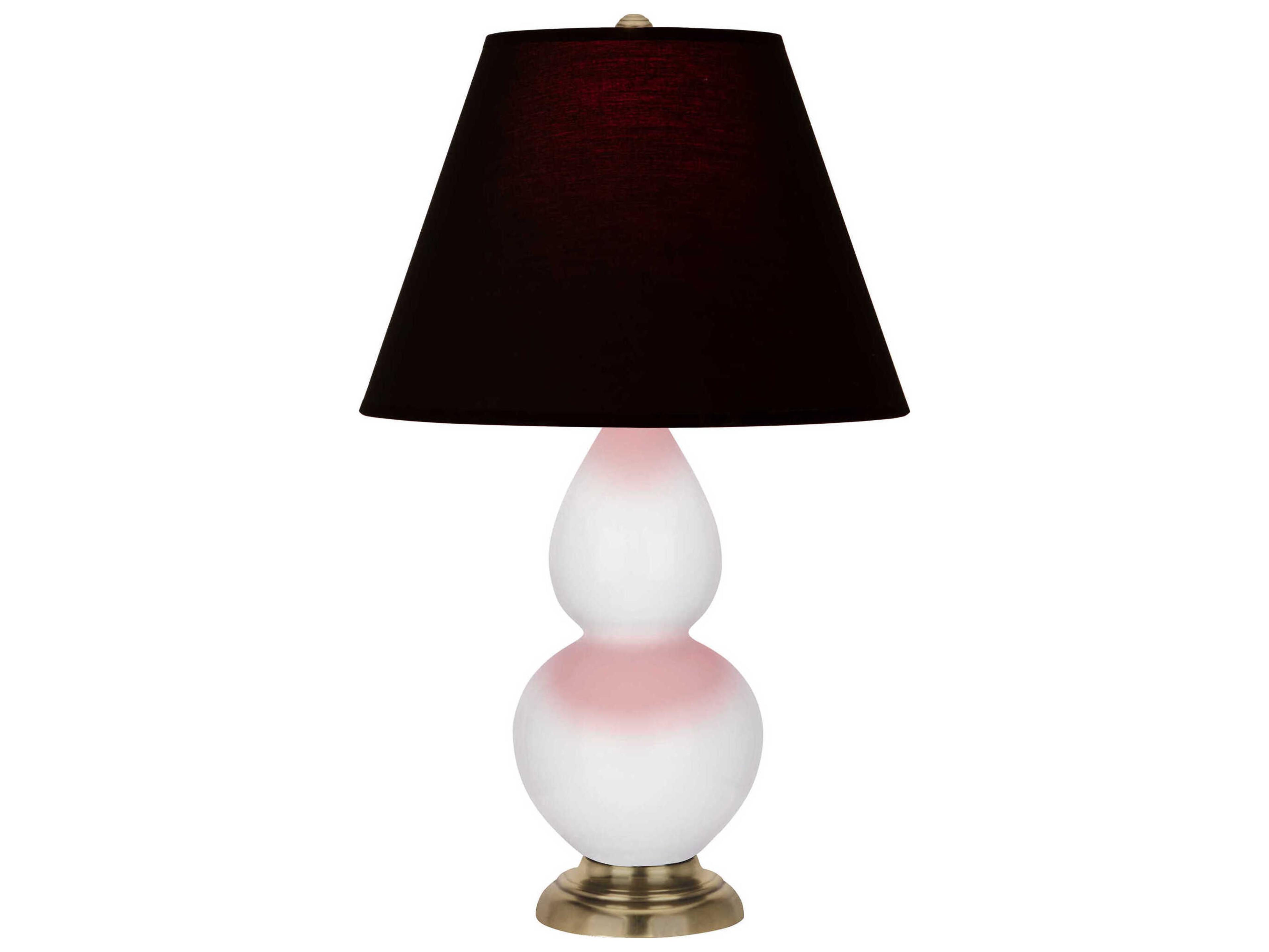 Robert Abbey Small Double Gourd Daisy Glazed White Table Lamp