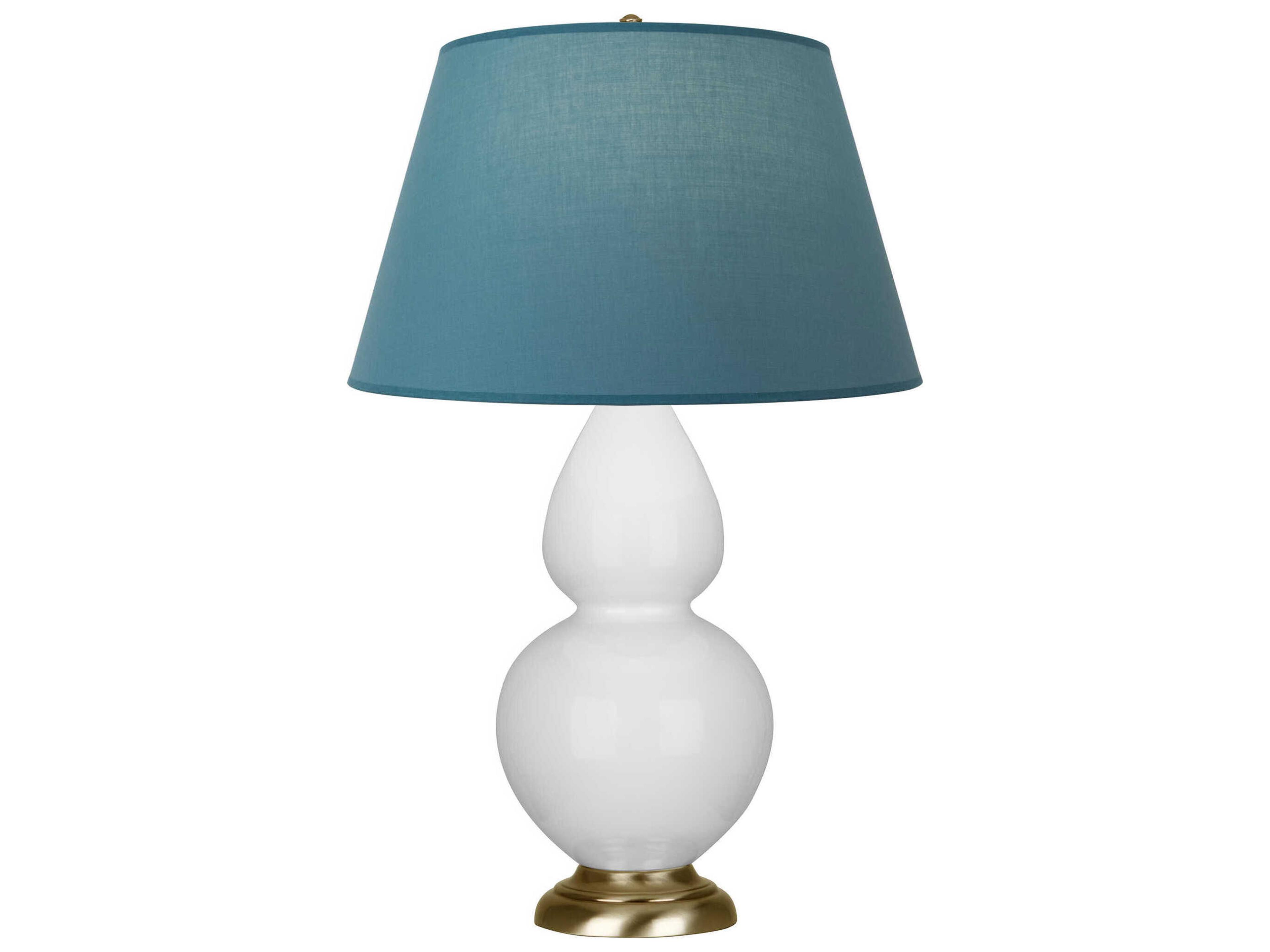 Double Gourd Daisy Glazed White Buffet Lamp