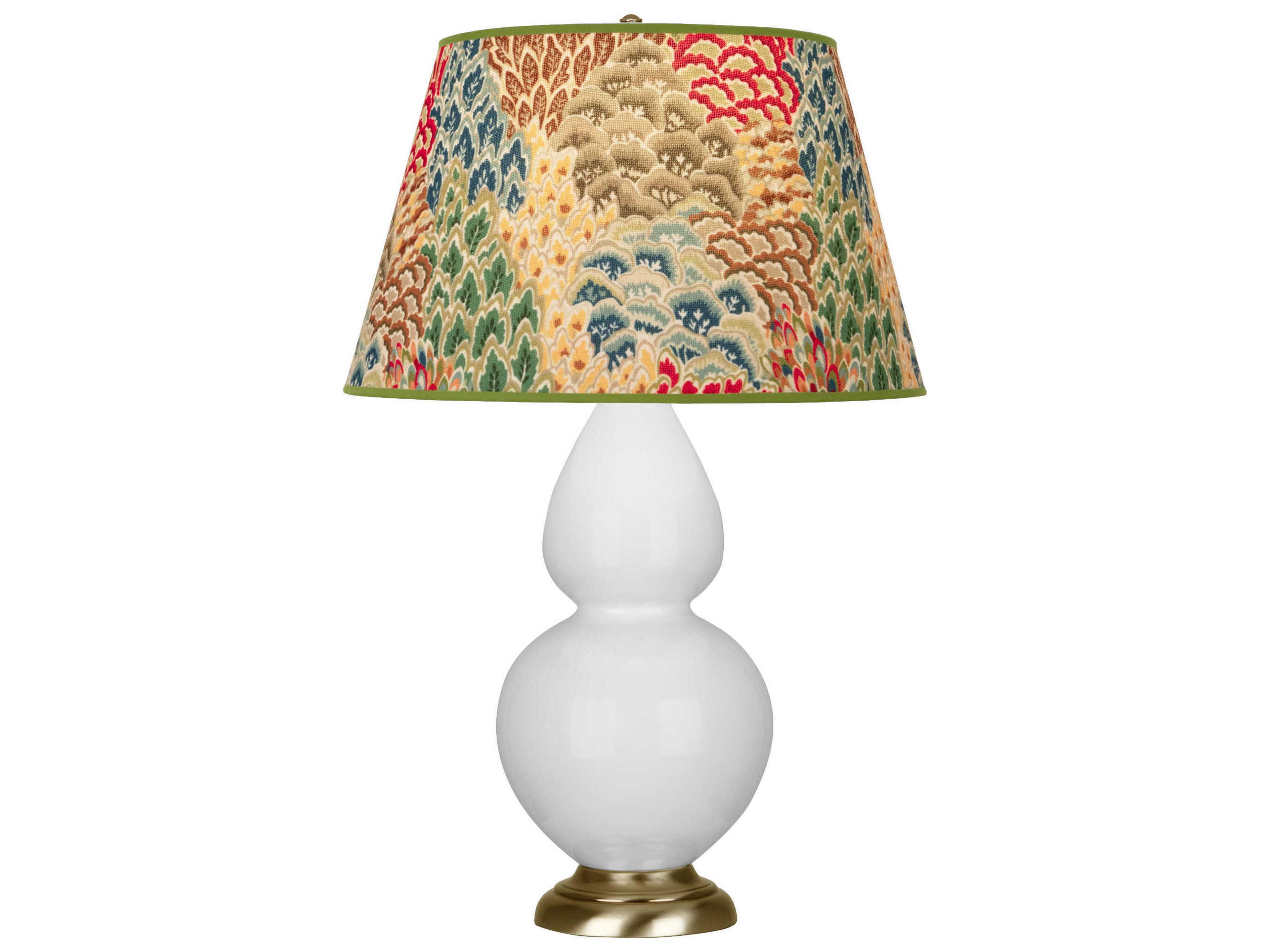 Robert Abbey Double Gourd Daisy Glazed White Buffet Lamp
