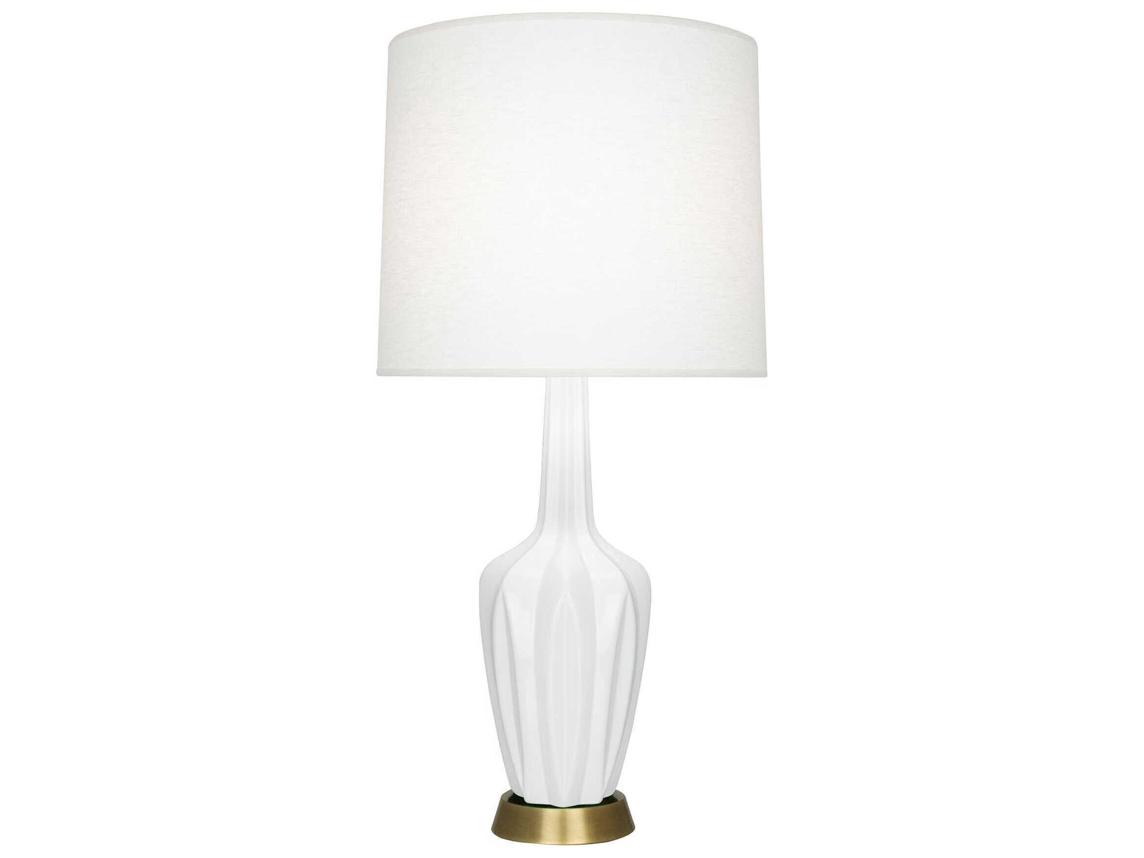 Robert Abbey Emma Daisy Glazed White Buffet Lamp