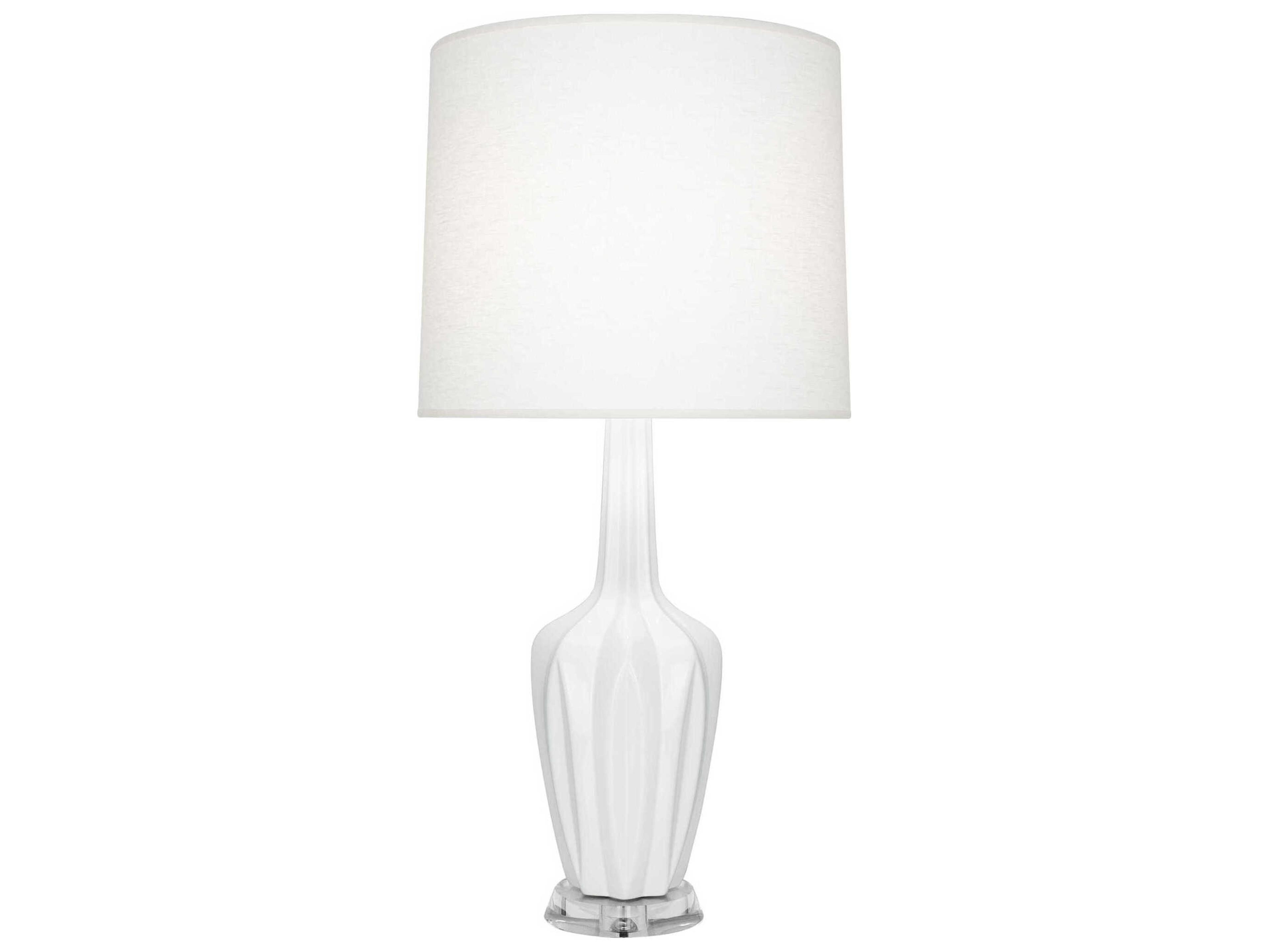 Emma Daisy Glazed White Buffet Lamp