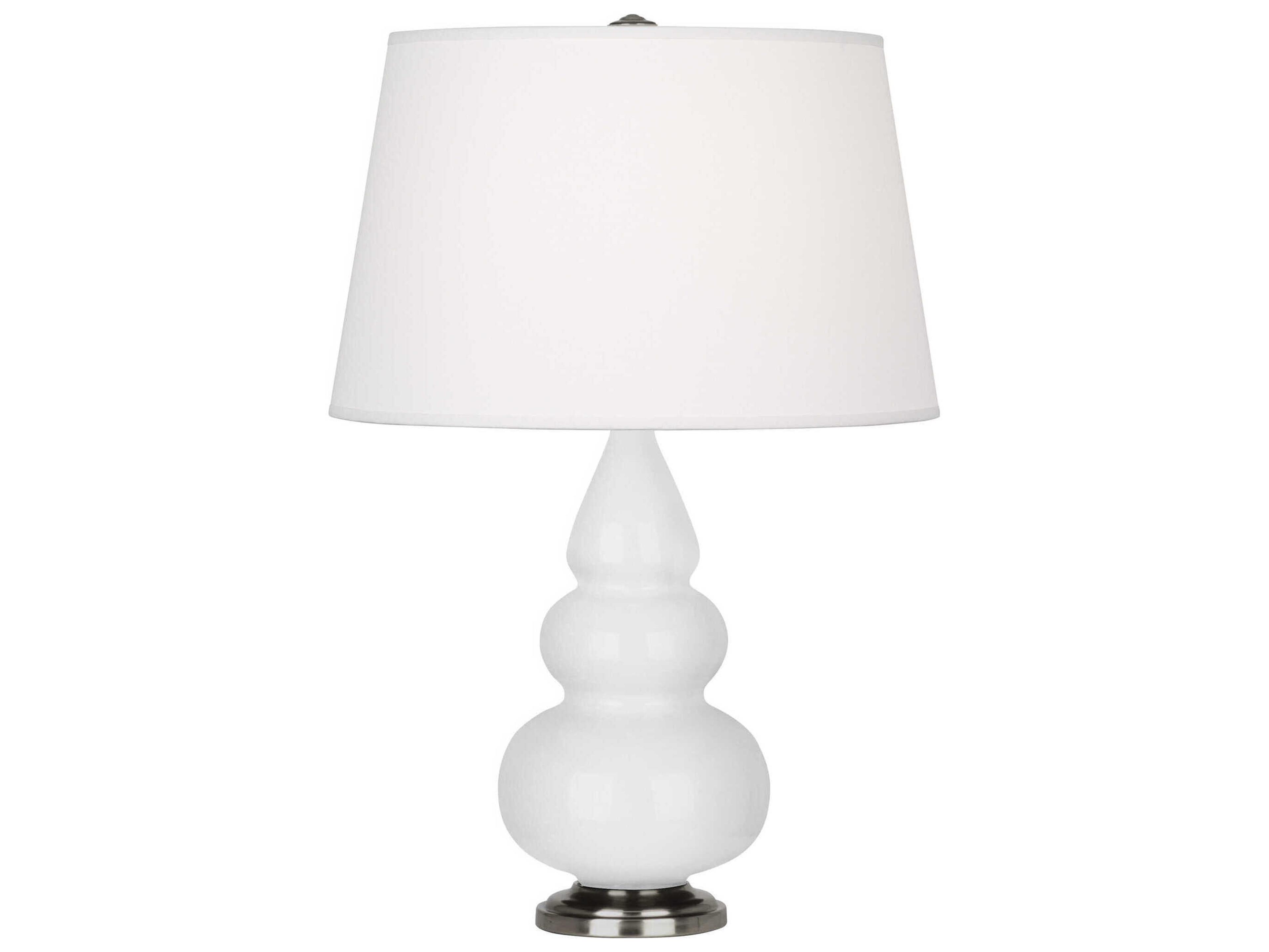 Robert Abbey Small Triple Gourd Daisy Glazed White Table Lamp