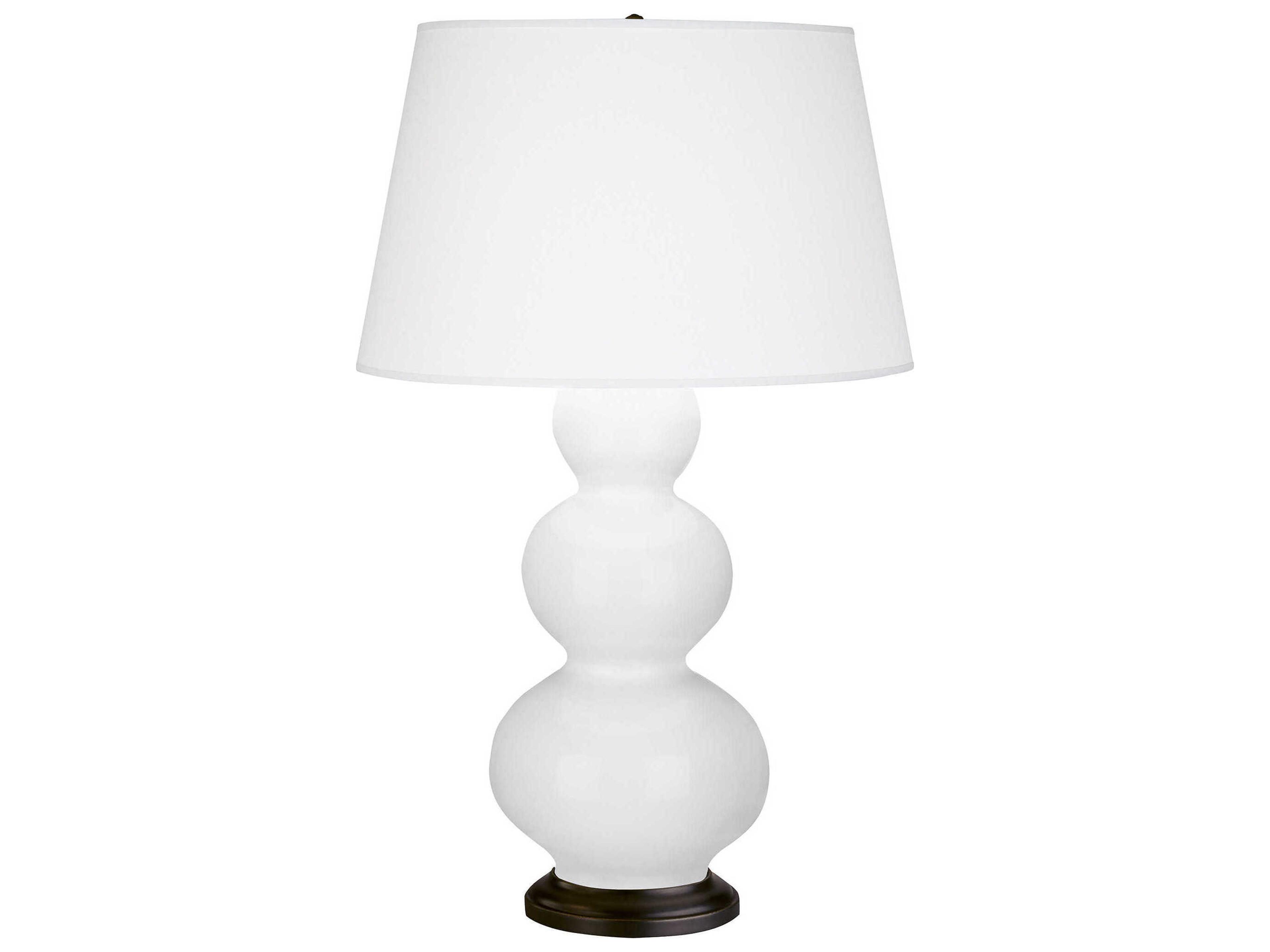 Robert Abbey Triple Gourd Daisy Glazed White Buffet Lamp
