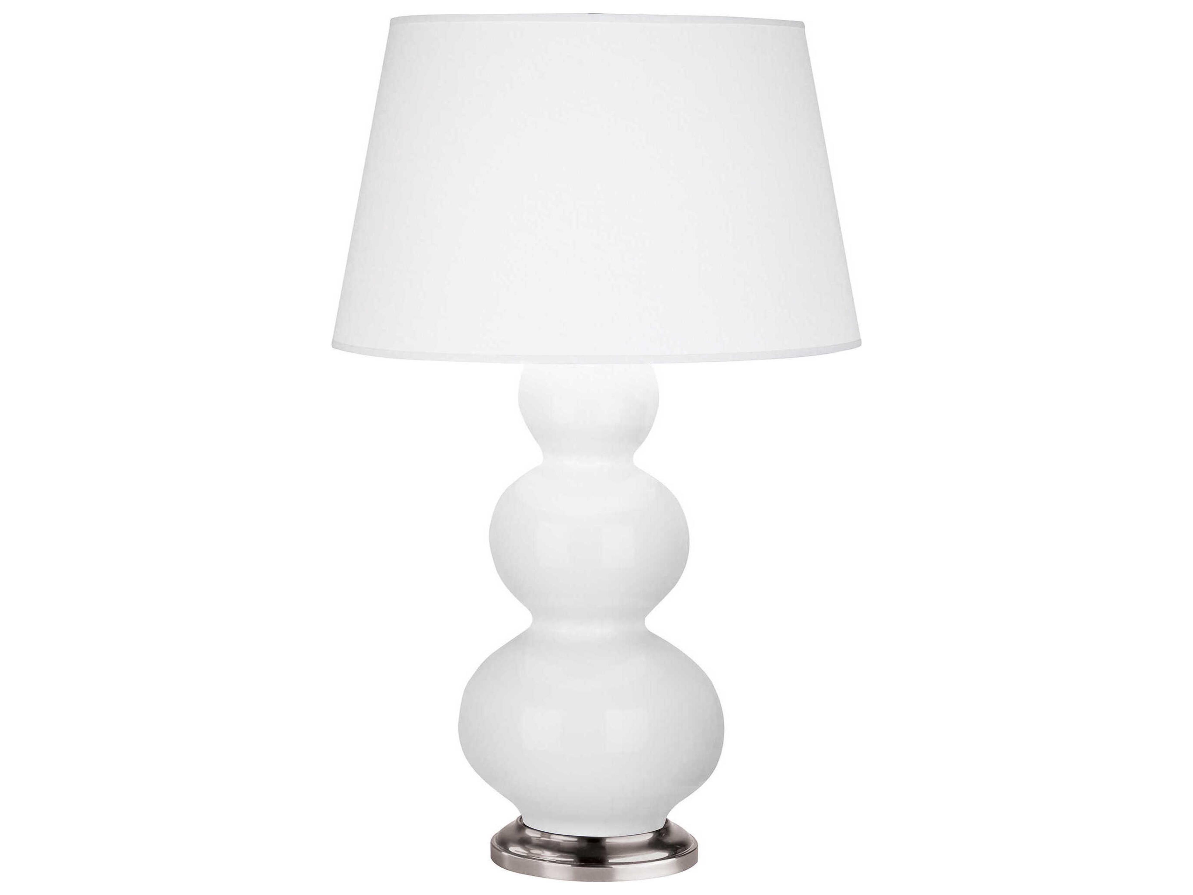 Robert Abbey Triple Gourd Daisy Glazed White Buffet Lamp
