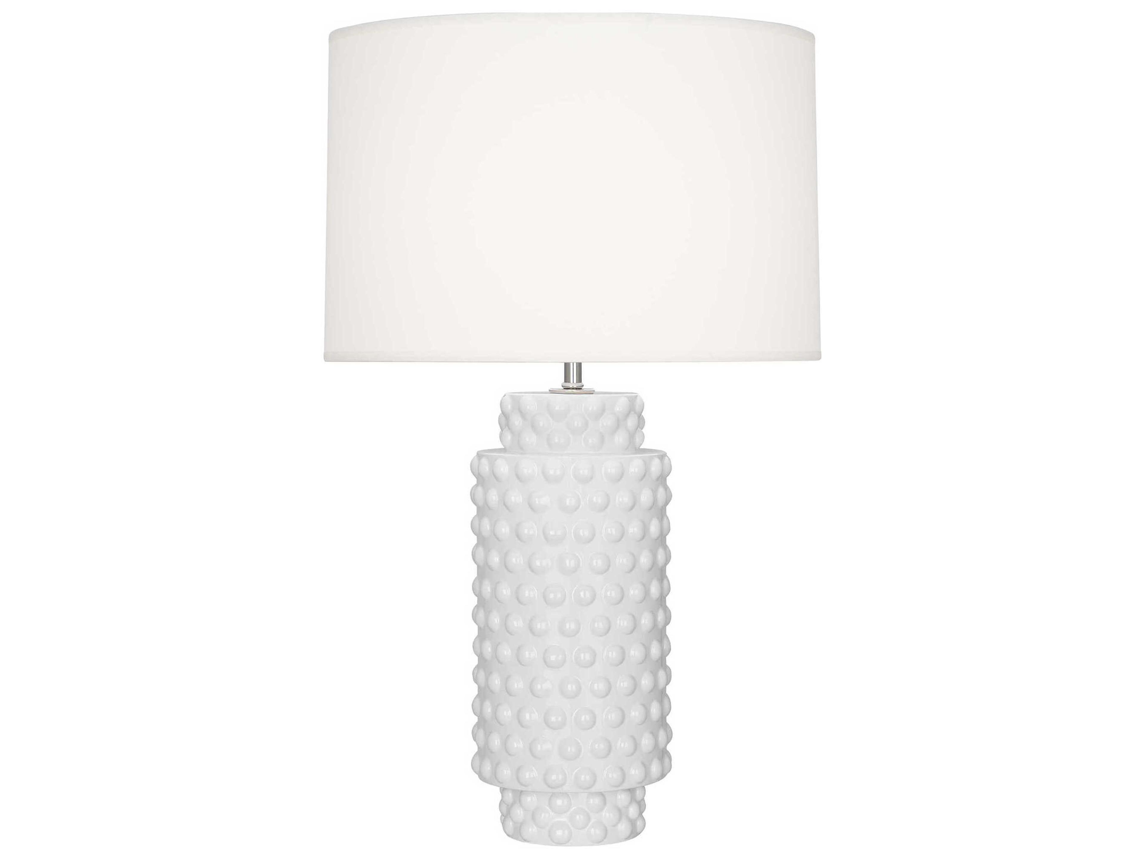 Dolly Daisy Glazed Textured White Buffet Lamp