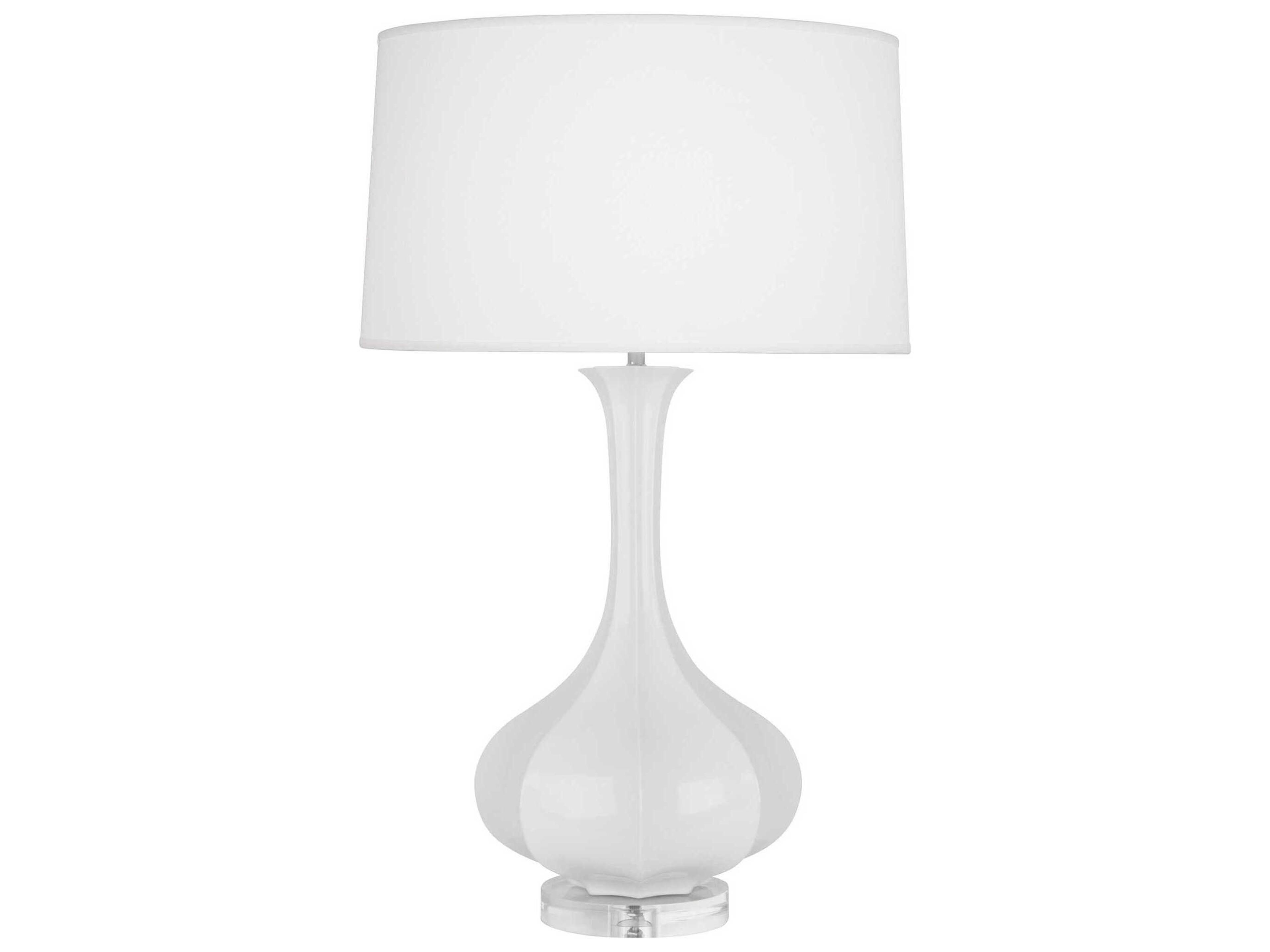 Pike Daisy Glazed Lucite White Buffet Lamp