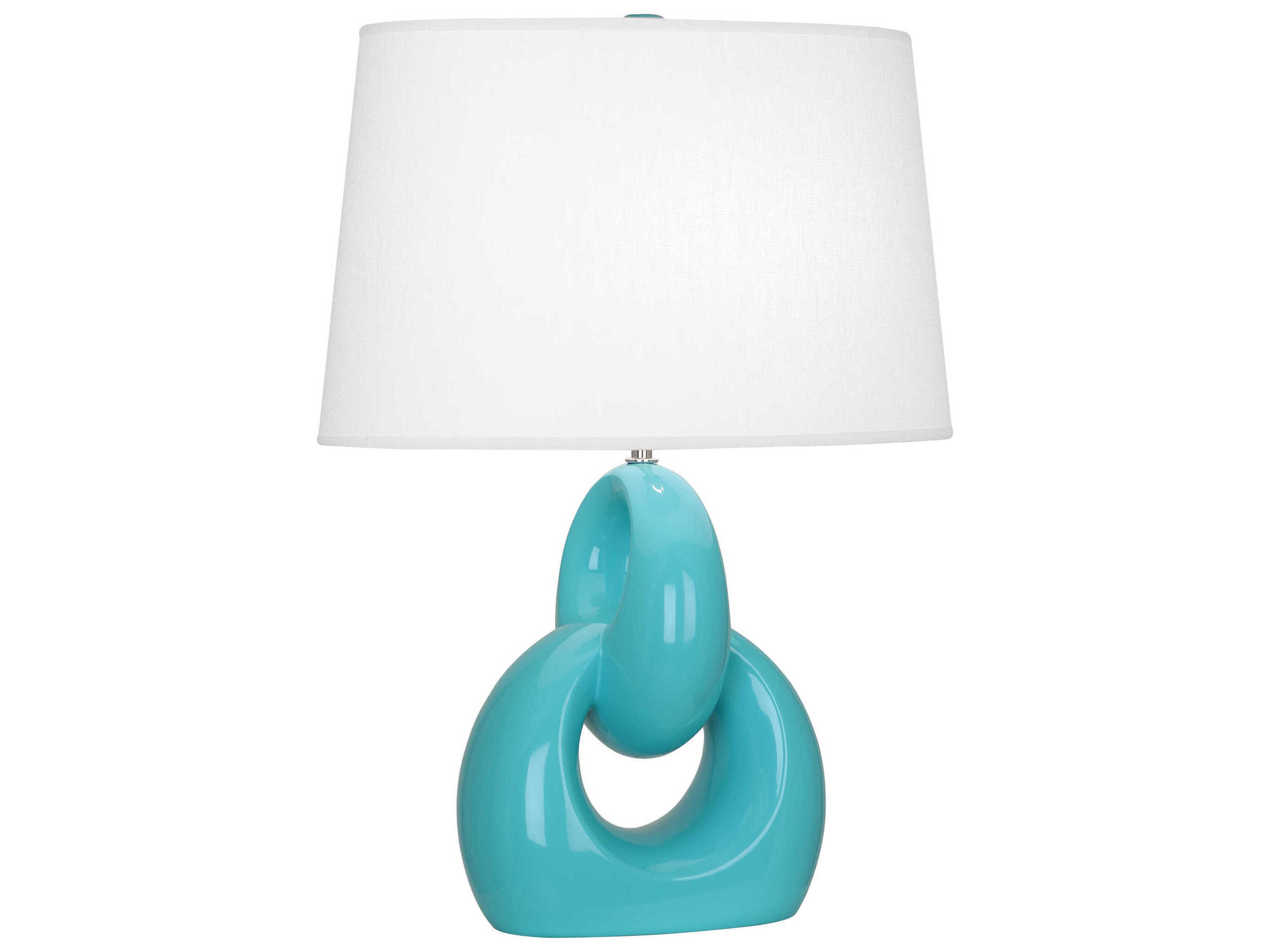 Fusion Egg Blue Glazed Polished Nickel Buffet Lamp