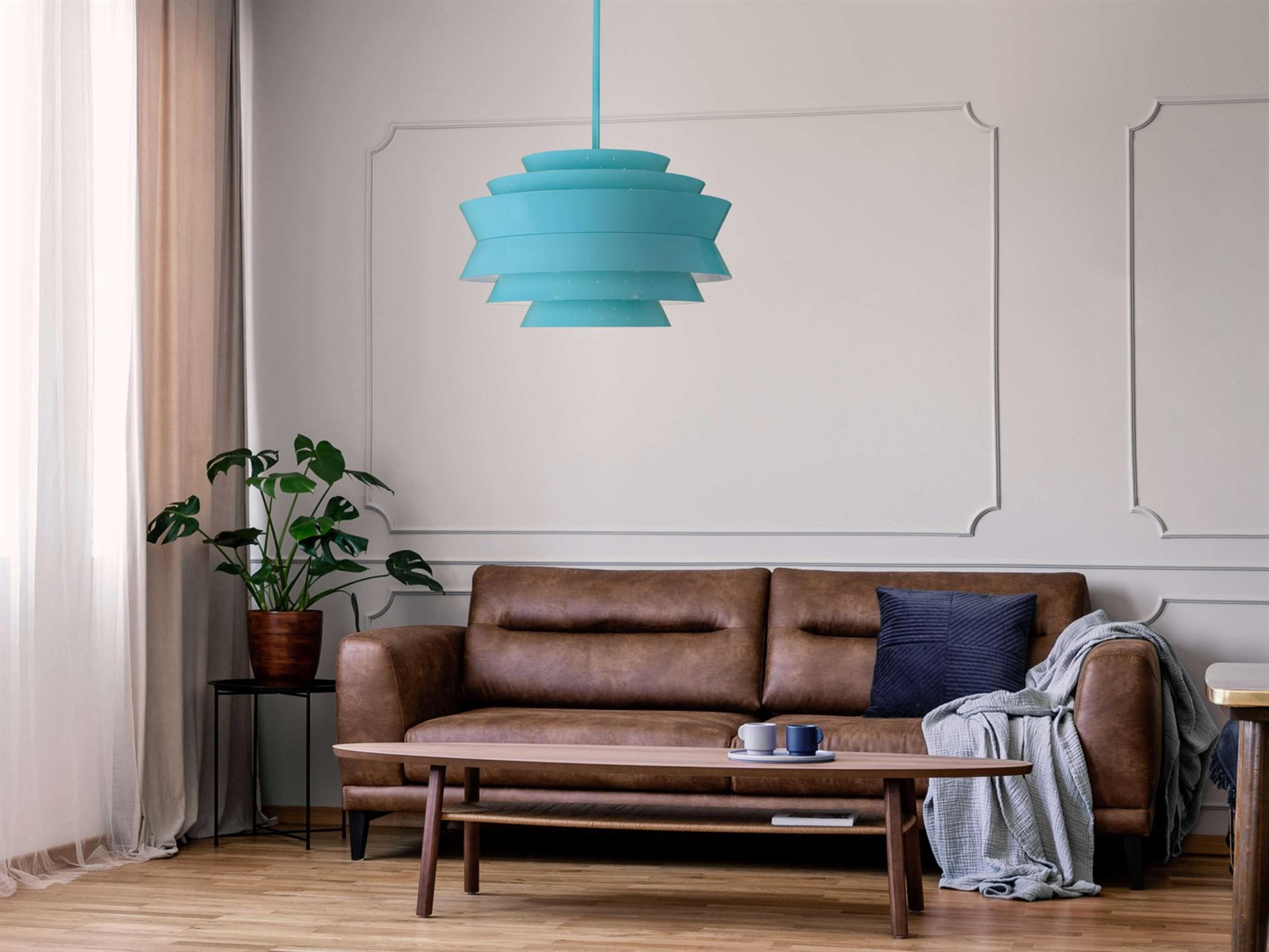 Robert Abbey Pierce 3-Light Egg Blue Gloss Tiered Pendant