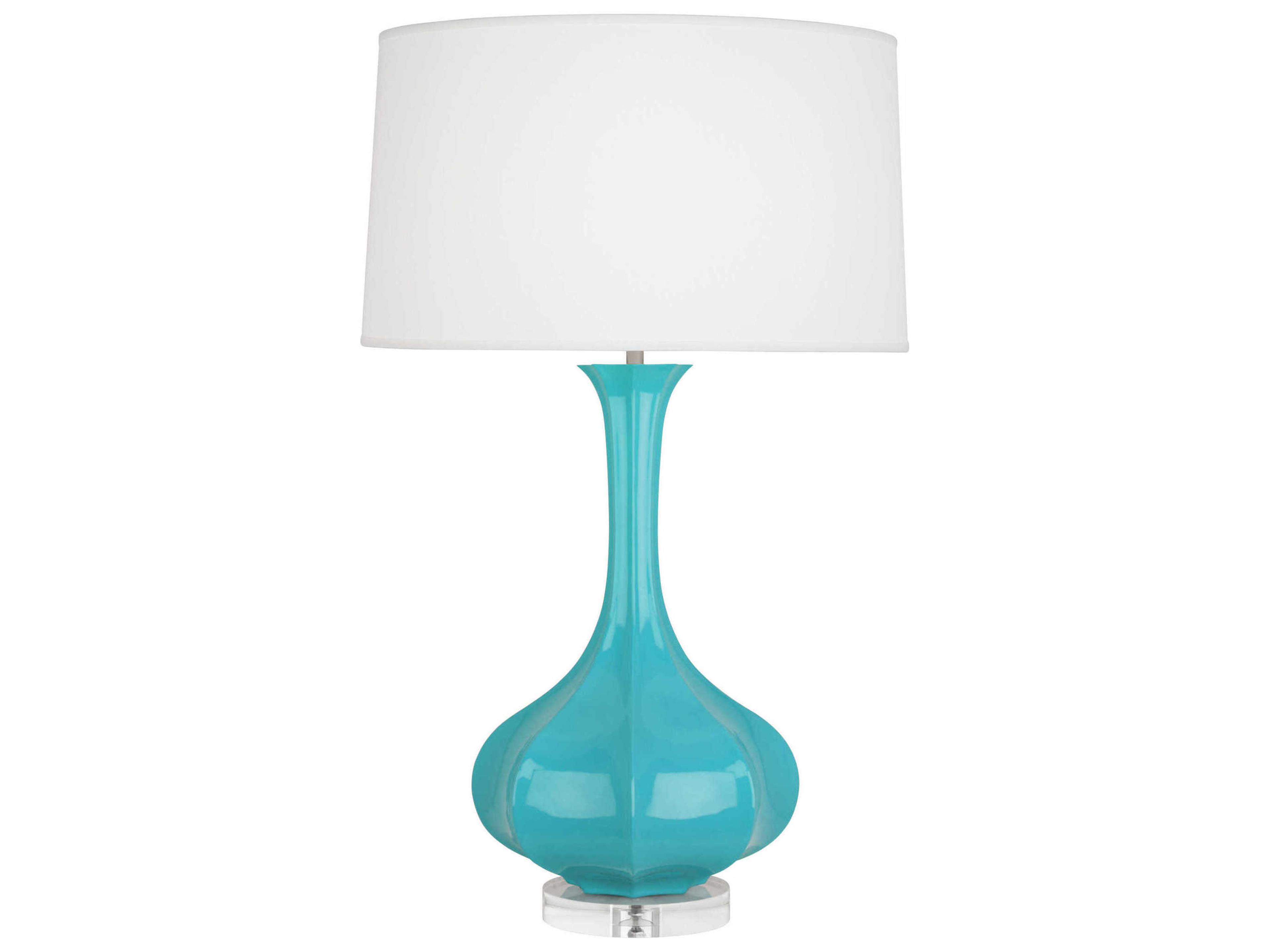 Pike Egg Blue Glazed Lucite Buffet Lamp