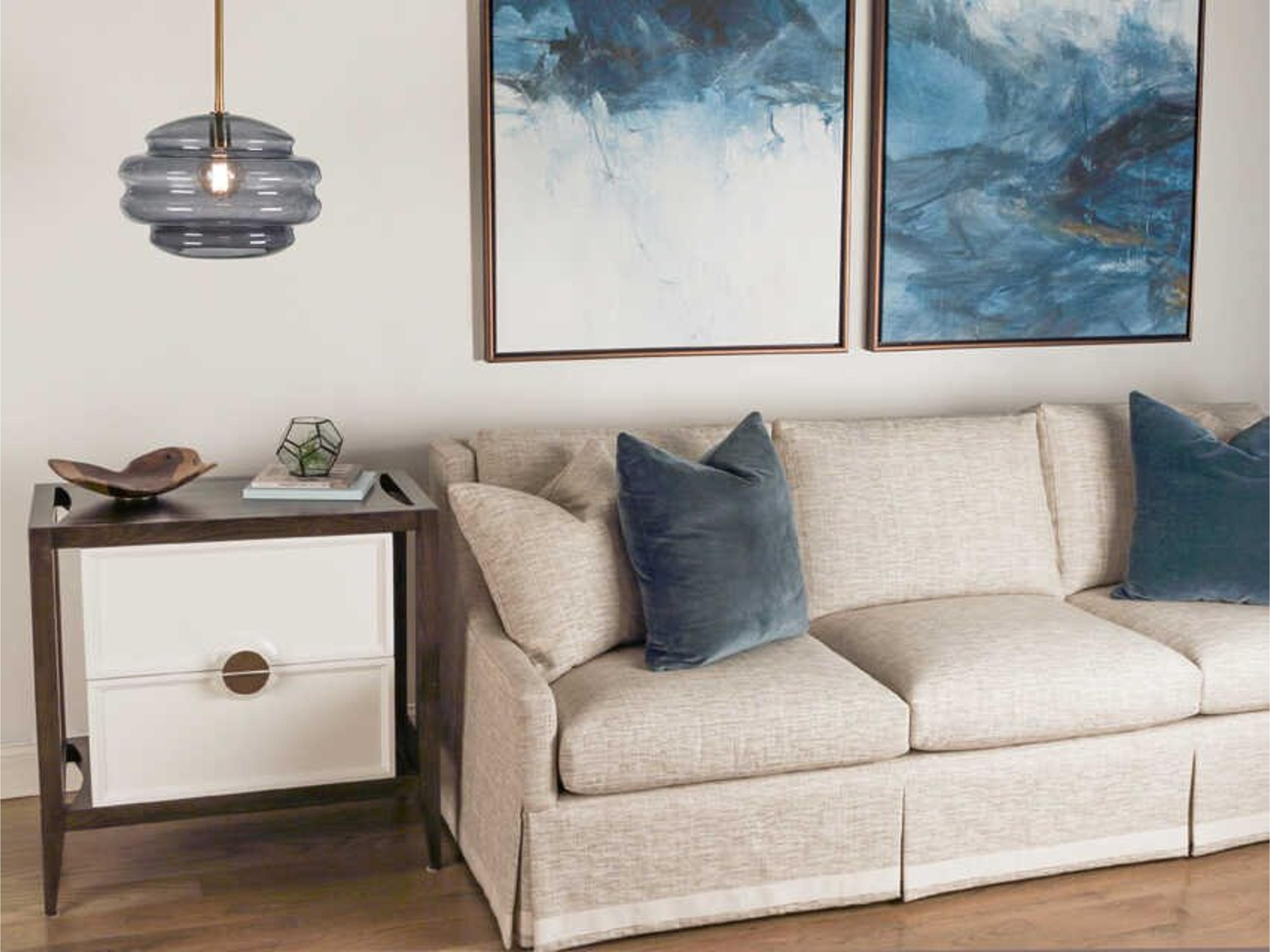 Robert Abbey Horizon 1-Light Modern Brass Smoke Gray Glass Pendant