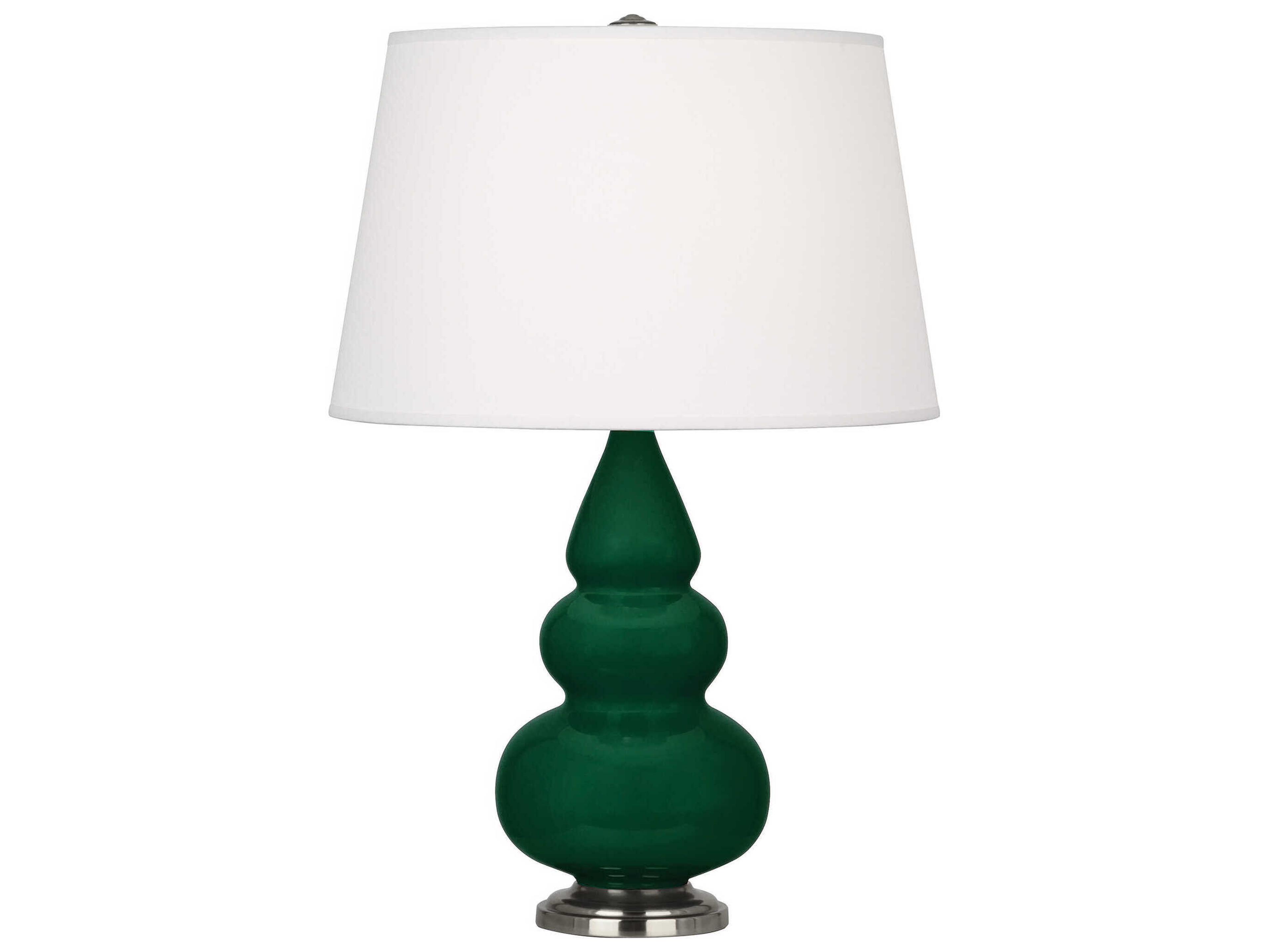 Robert Abbey Small Triple Gourd Jungle Glazed Green Table Lamp