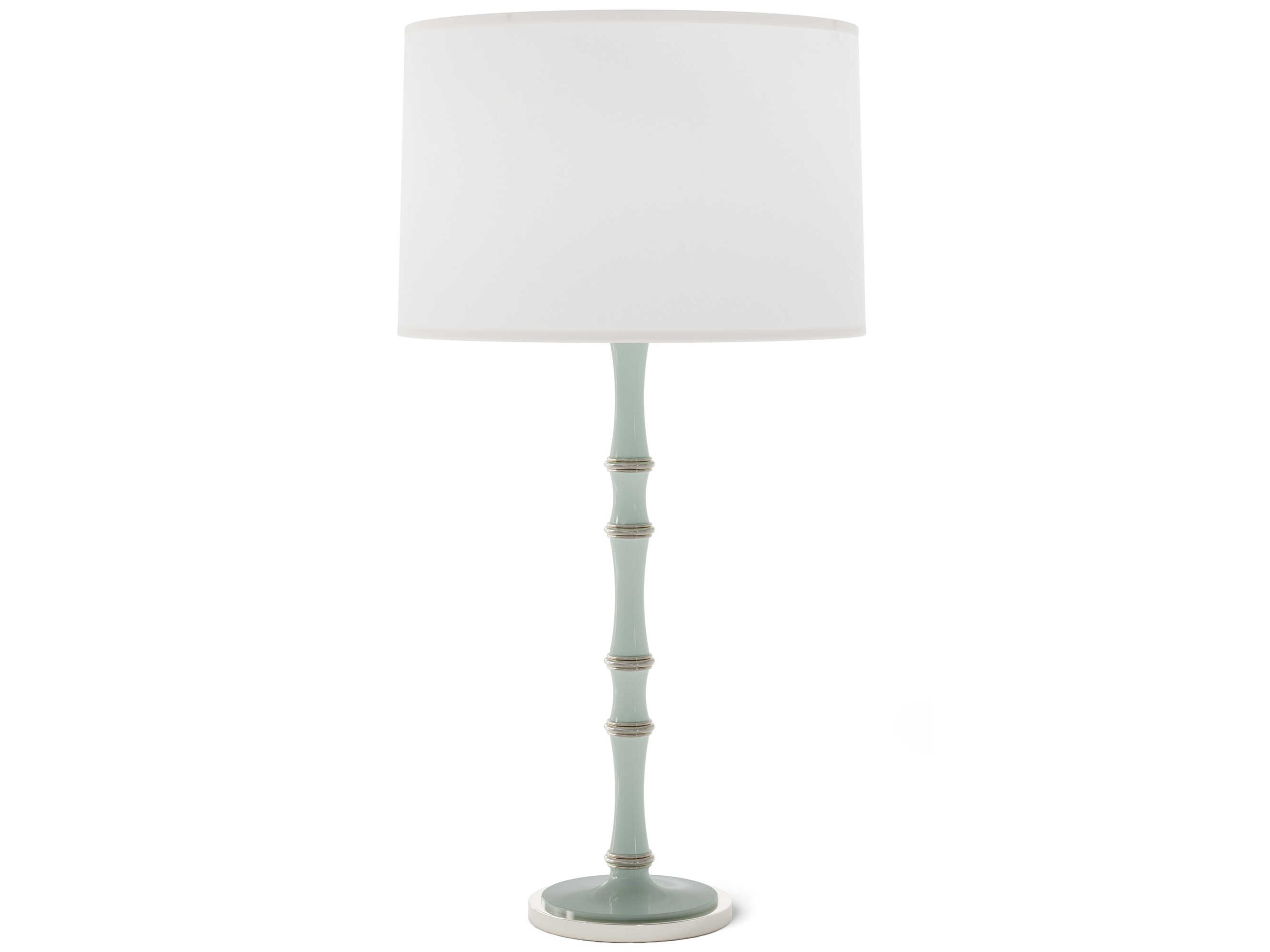Kane Polished Nickel White Buffet Lamp