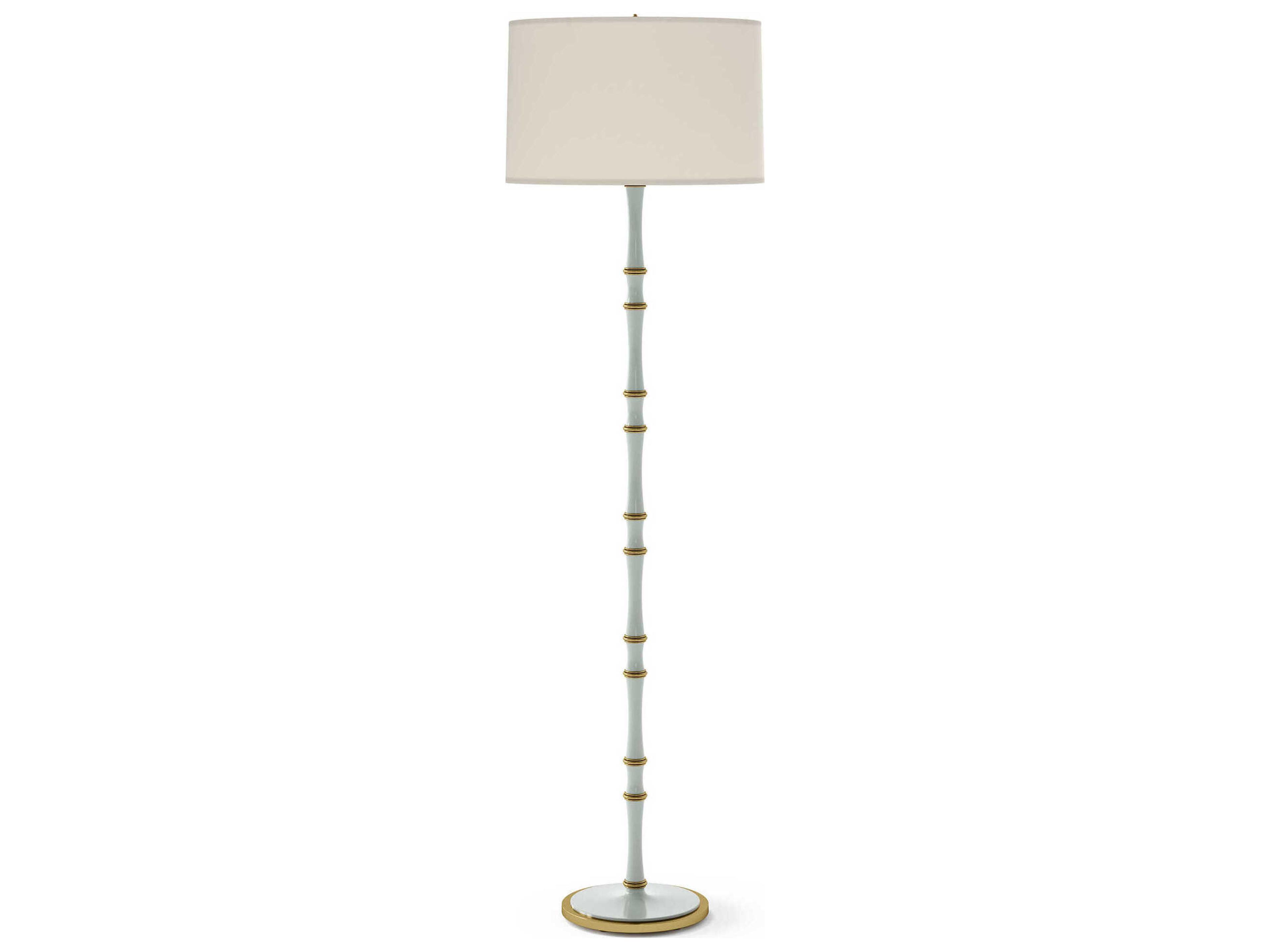 Kane Modern Brass White Floor Lamp
