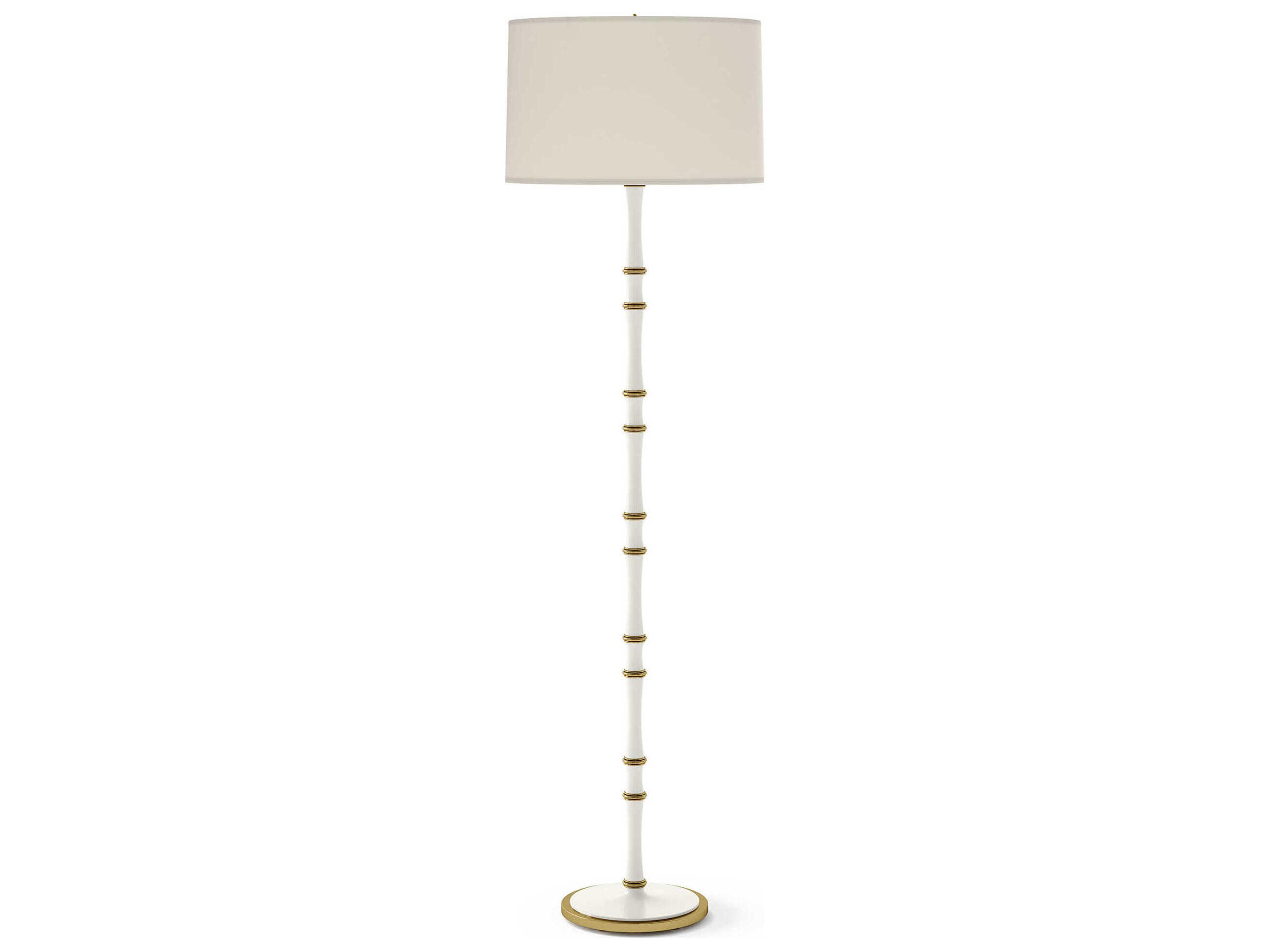Robert Abbey Kane Modern Brass White Floor Lamp