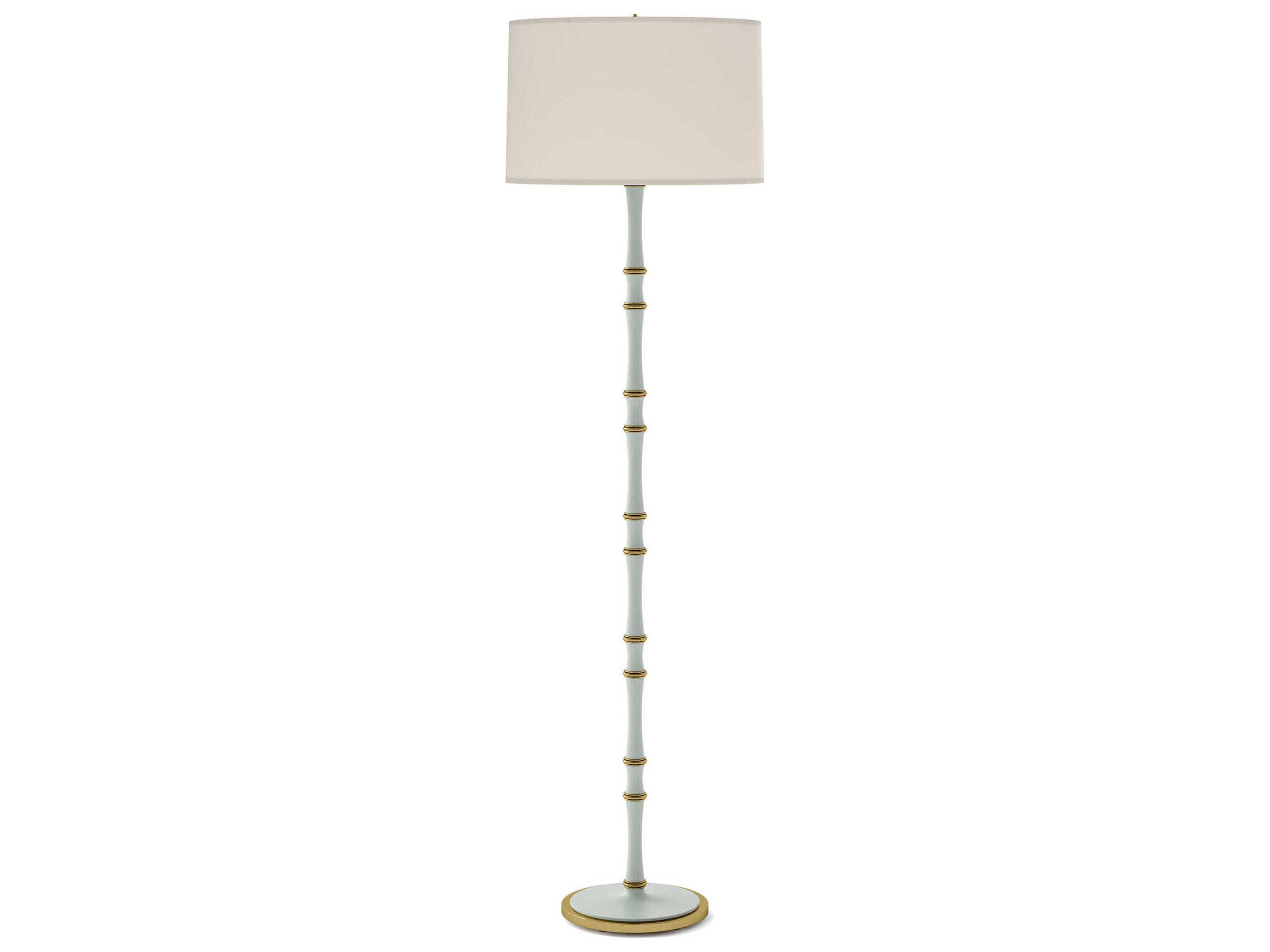 Robert Abbey Kane Modern Brass White Floor Lamp