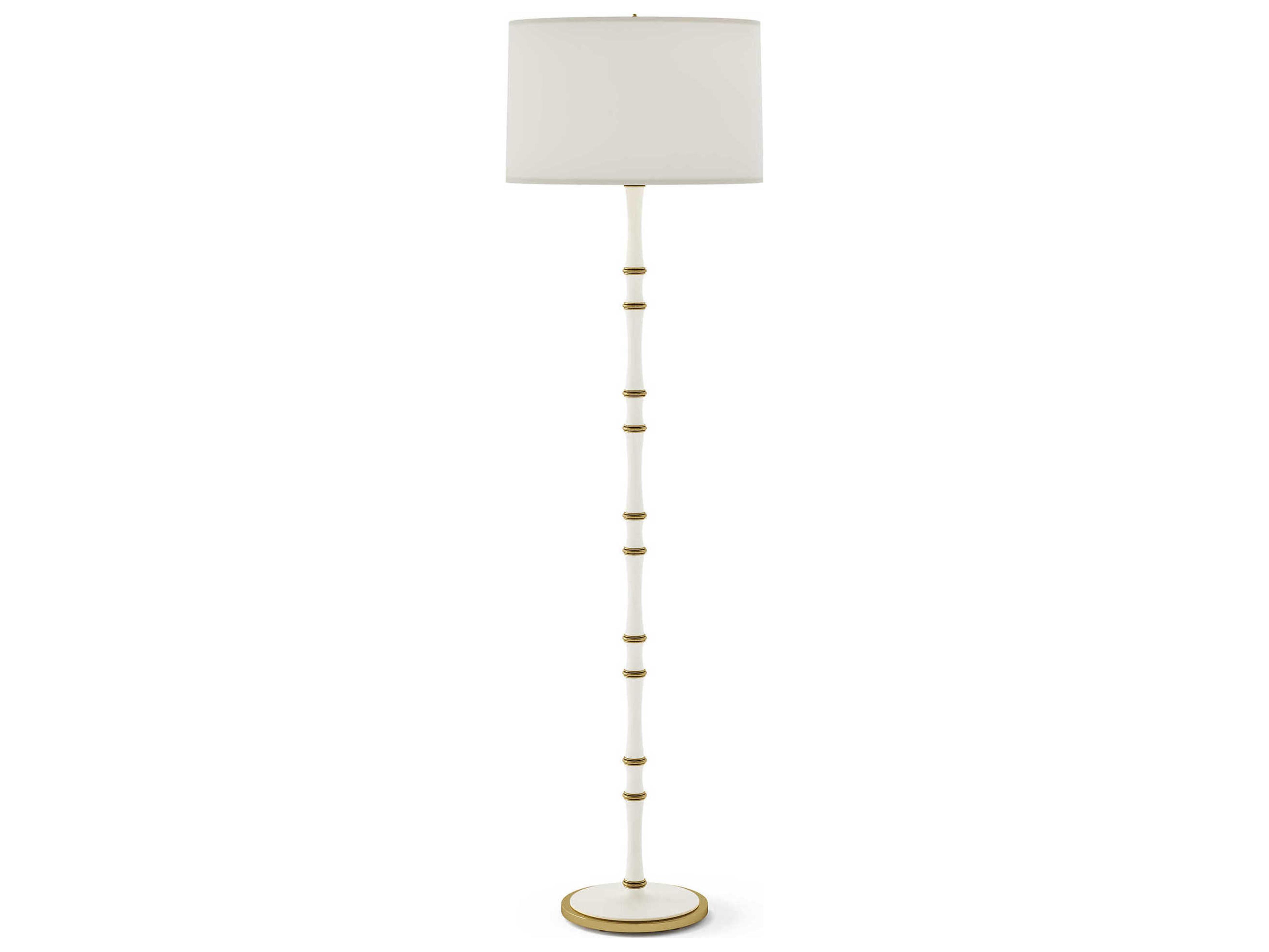 Robert Abbey Kane Modern Brass White Floor Lamp