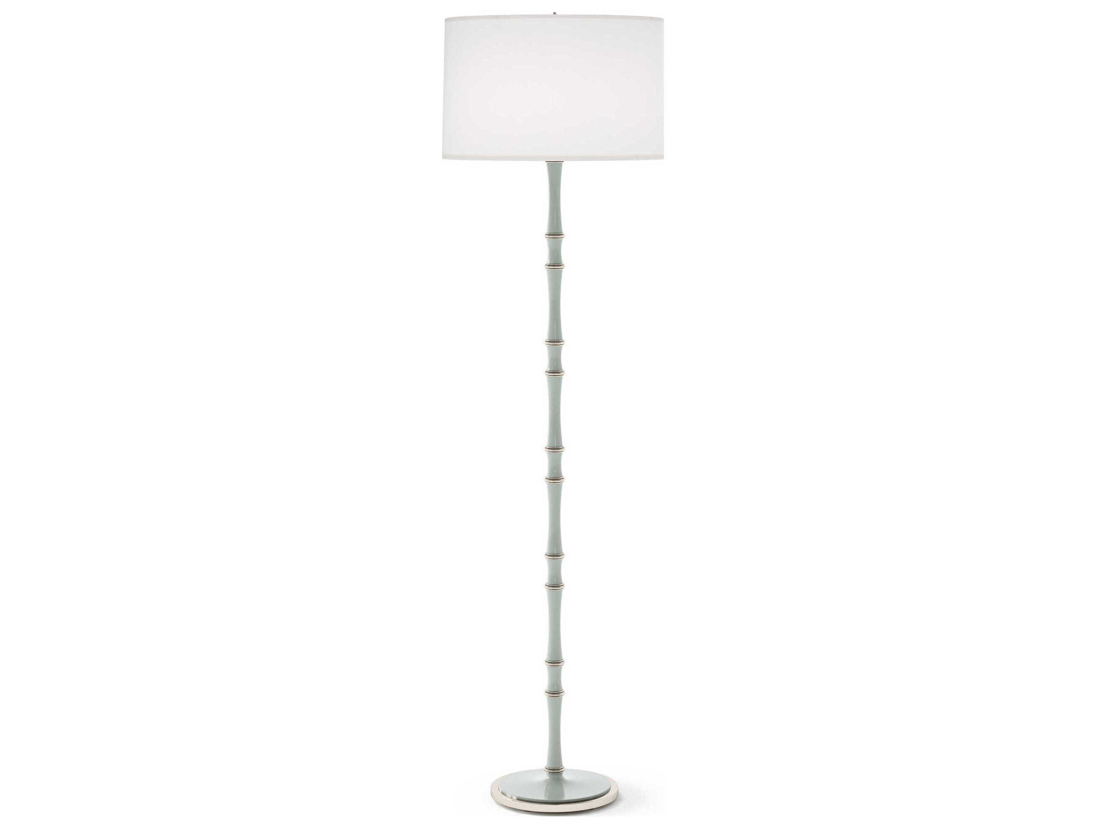 Kane Polished Nickel White Floor Lamp