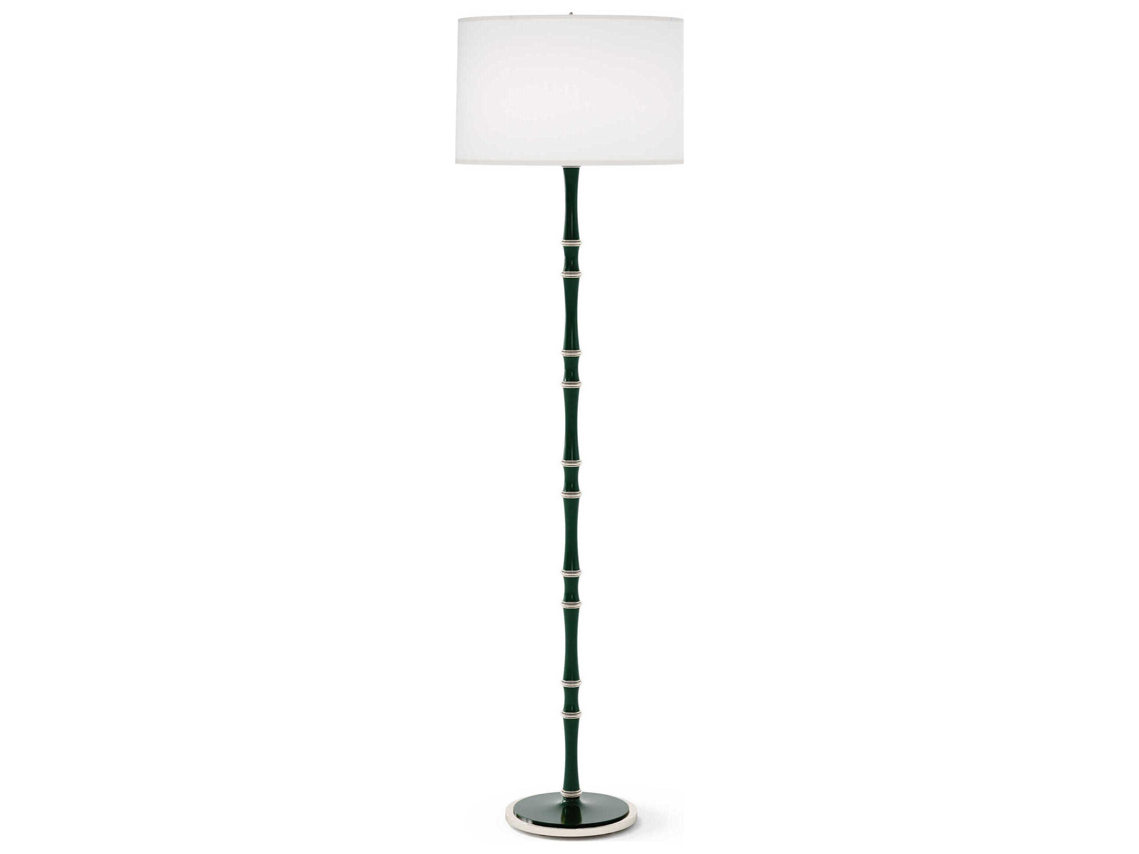 Robert Abbey Kane Polished Nickel White Floor Lamp