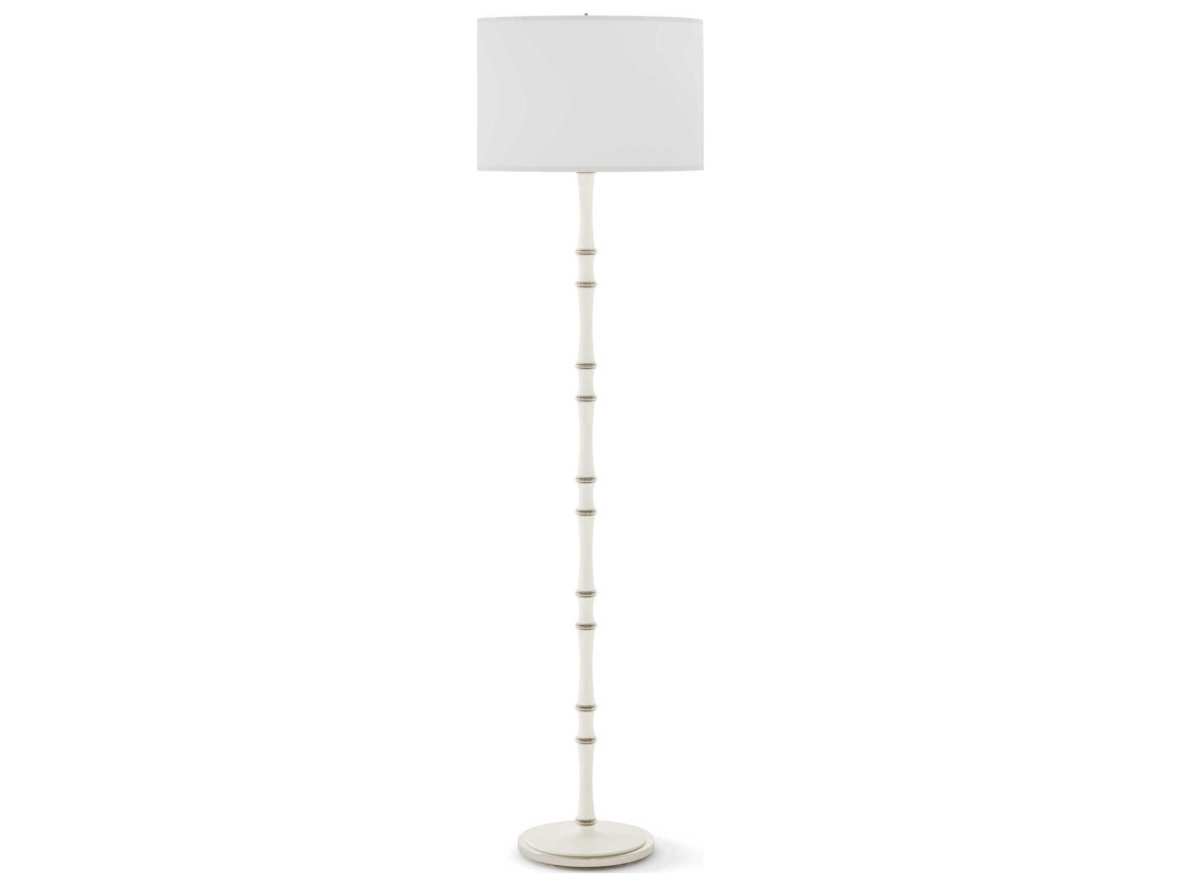 Robert Abbey Kane Polished Nickel White Floor Lamp