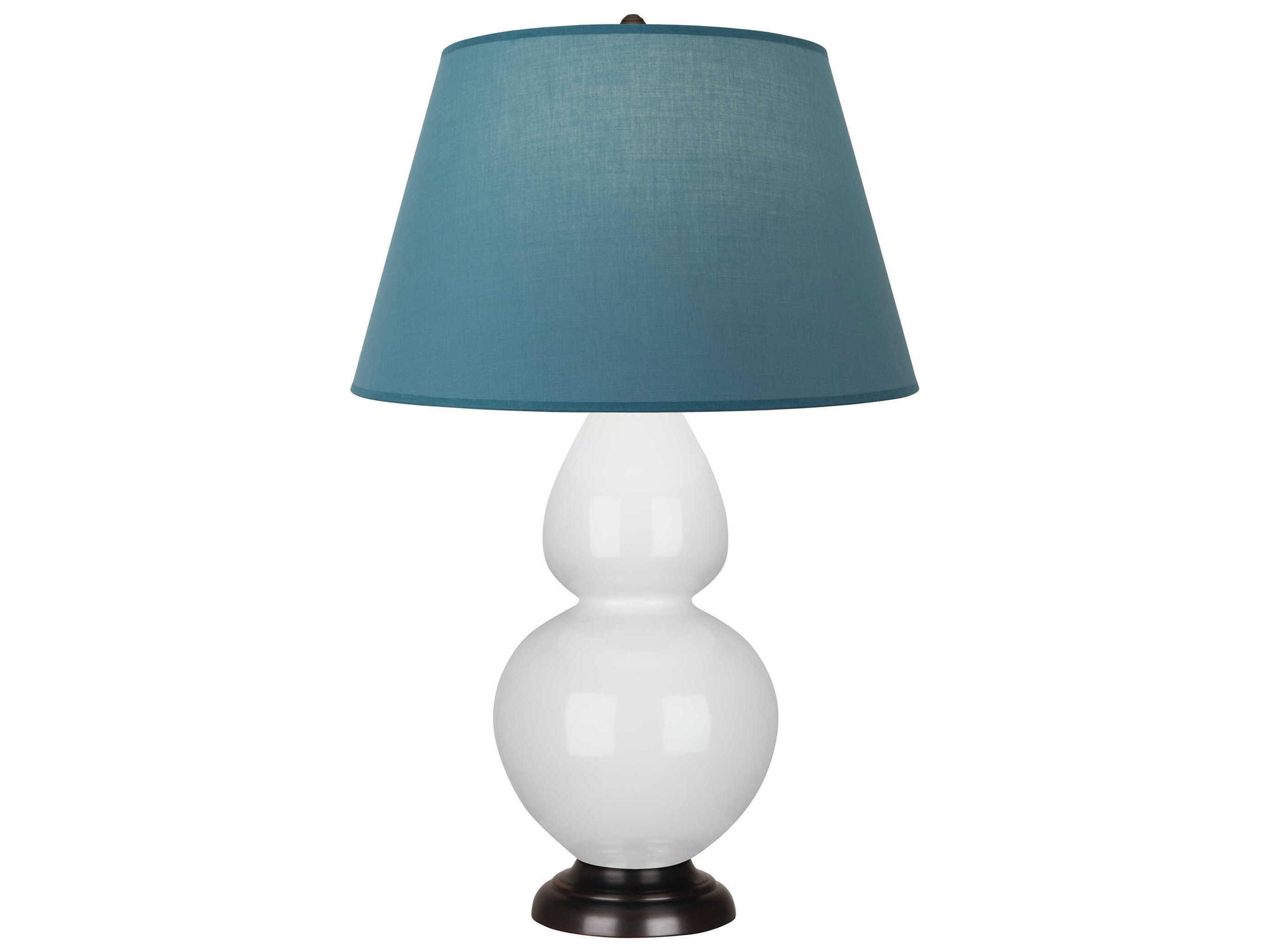 Double Gourd Lily Glazed White Buffet Lamp