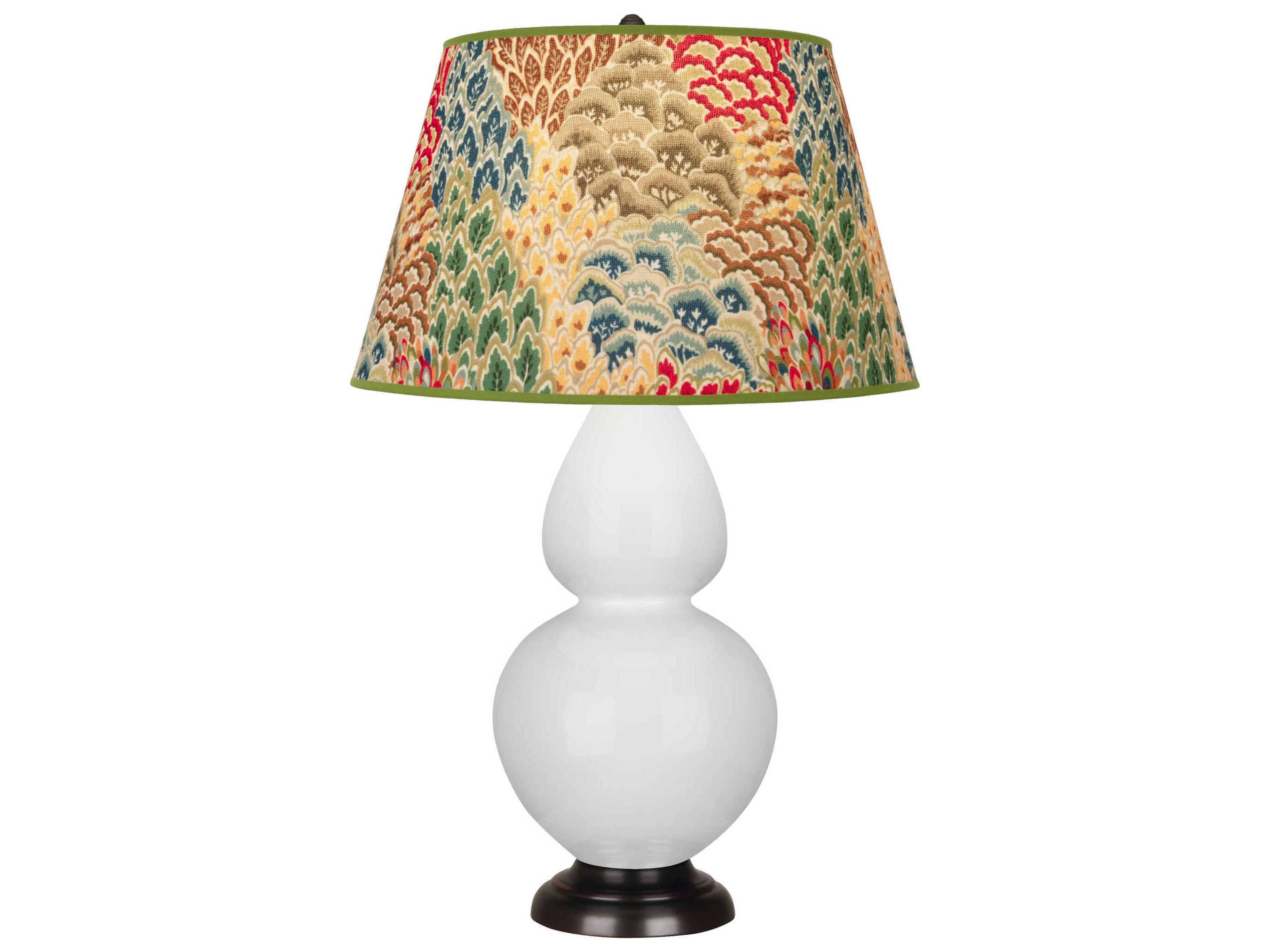 Robert Abbey Double Gourd Lily Glazed White Buffet Lamp