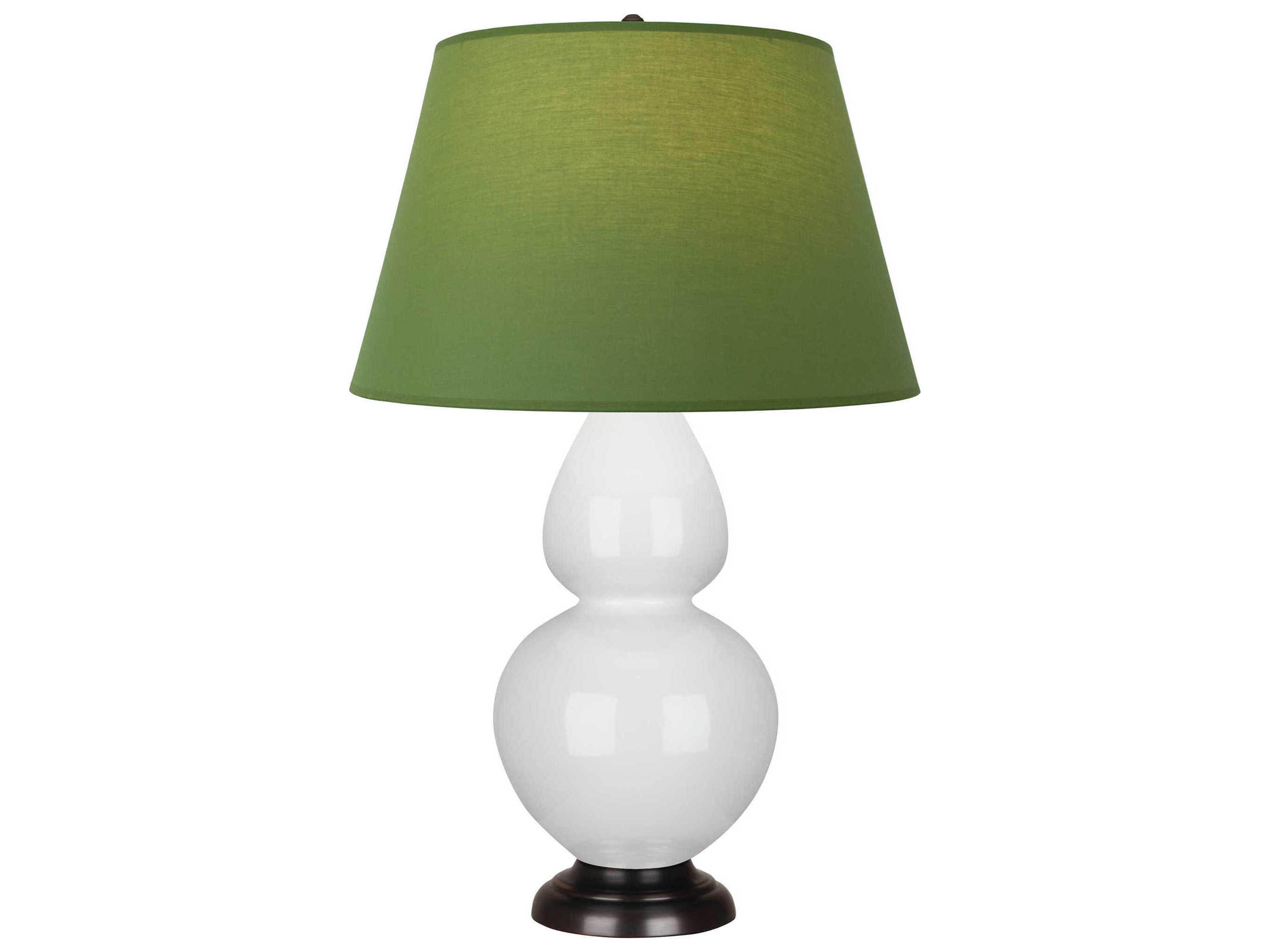 Robert Abbey Double Gourd Lily Glazed White Buffet Lamp