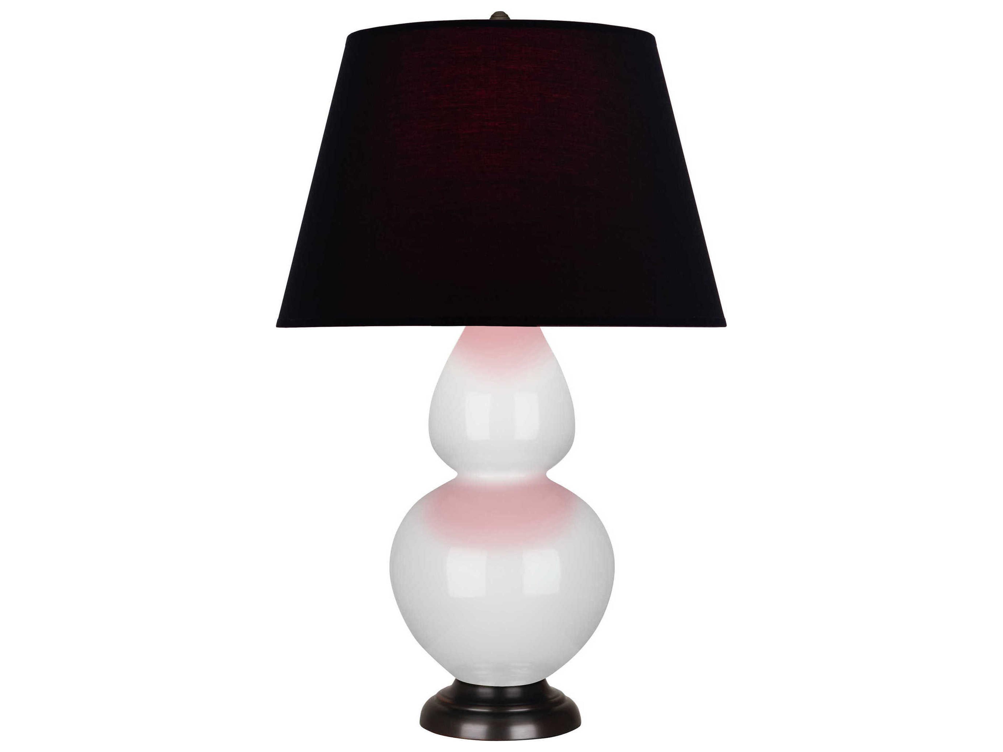 Robert Abbey Double Gourd Lily Glazed White Buffet Lamp