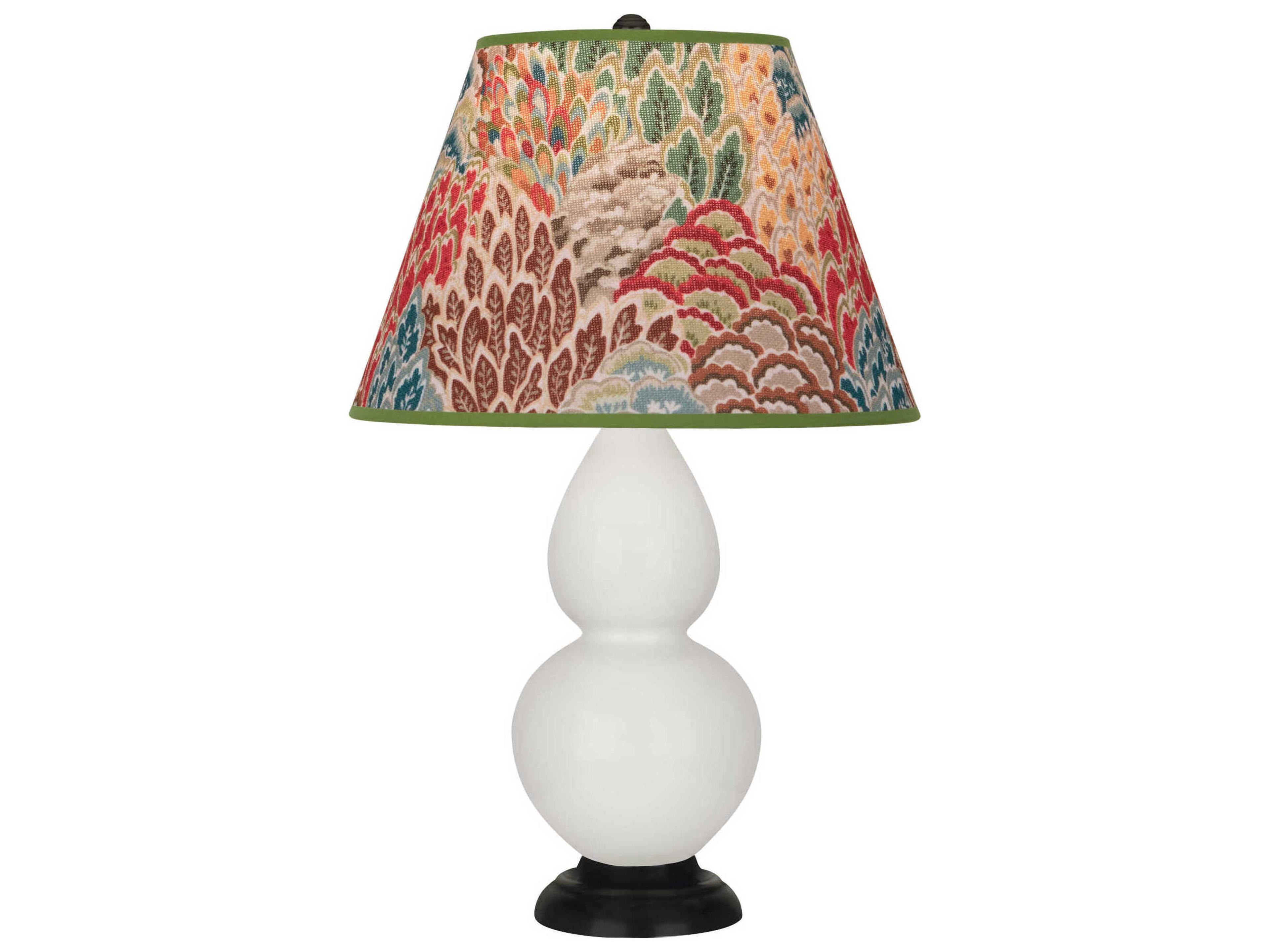 Robert Abbey Small Double Gourd Lily Glazed White Table Lamp