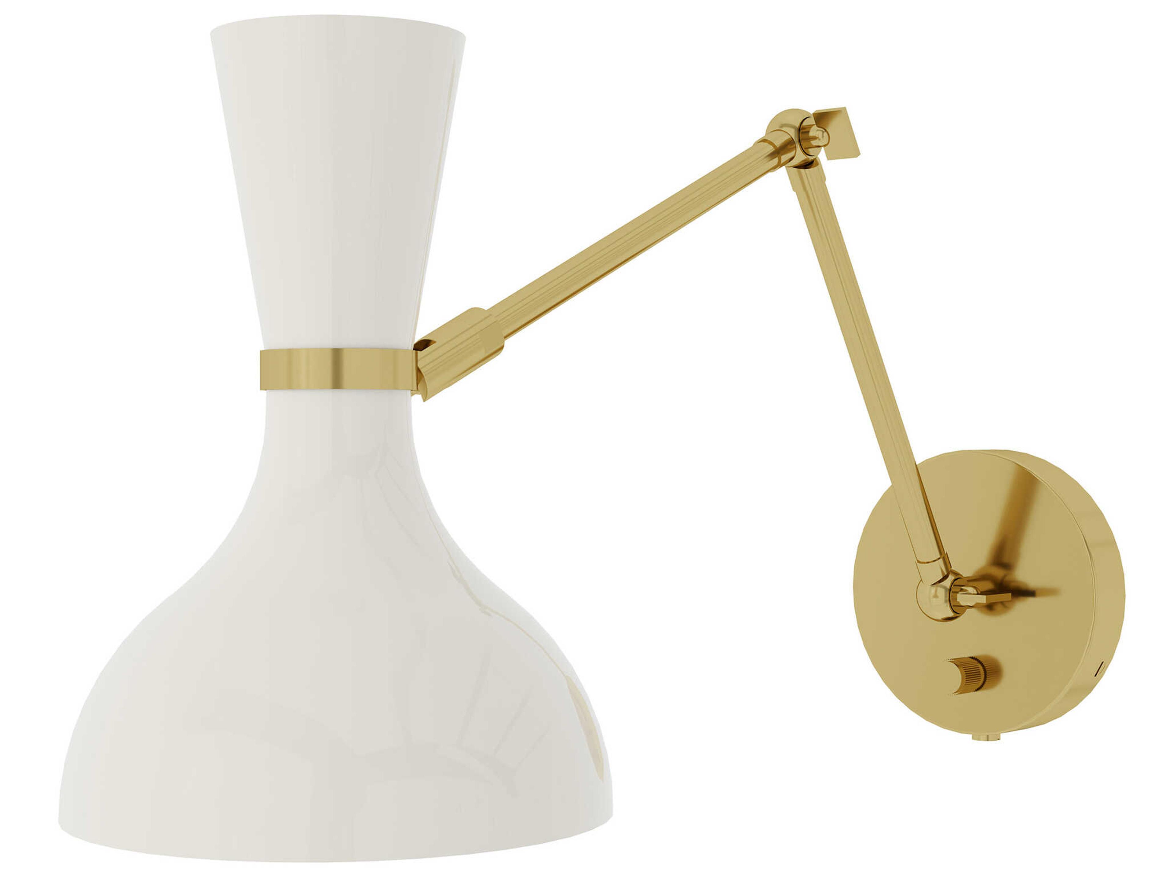 Clare 1-Light Lily White Swing Wall Sconce