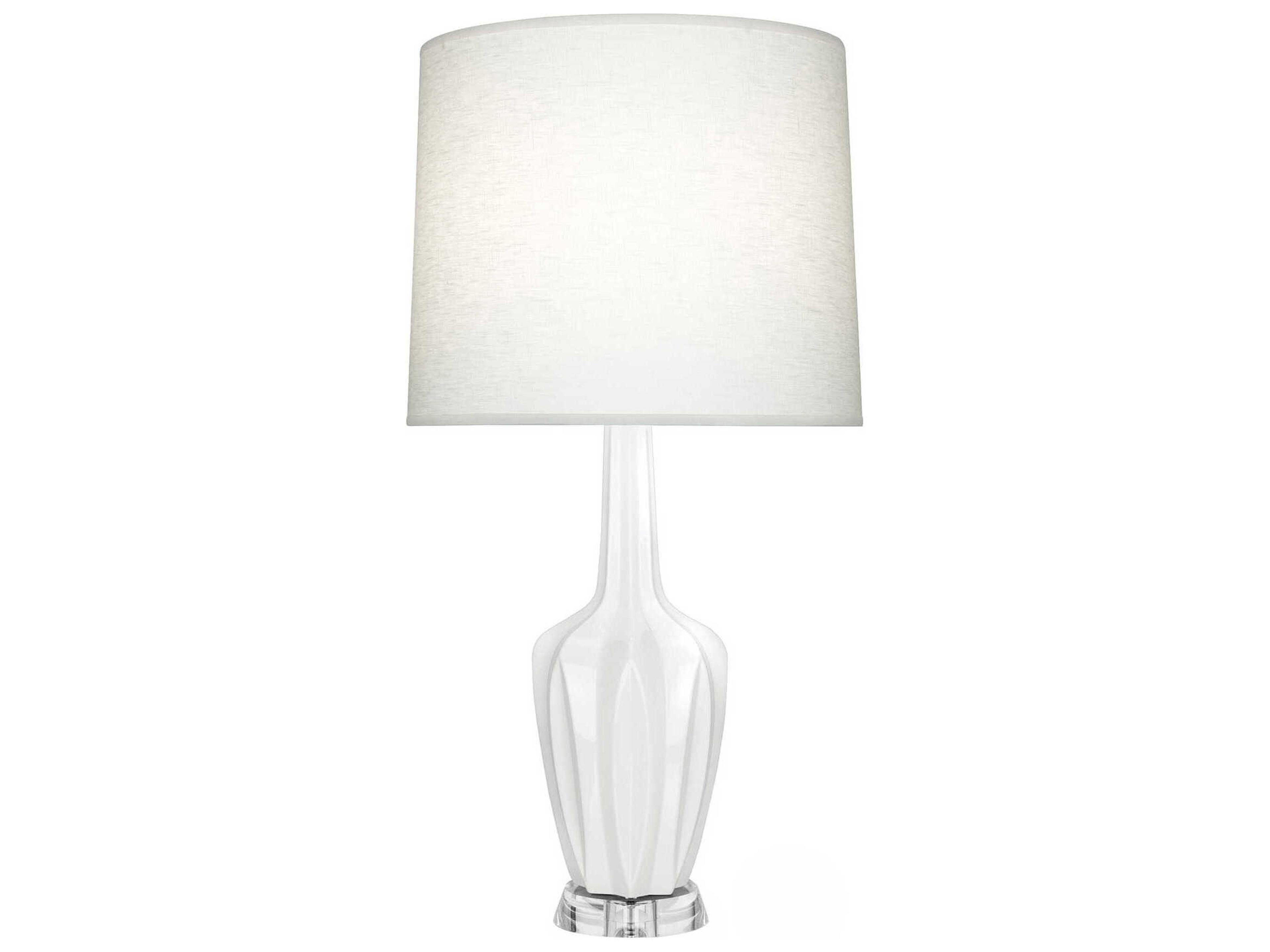 Emma Lily Glazed White Buffet Lamp