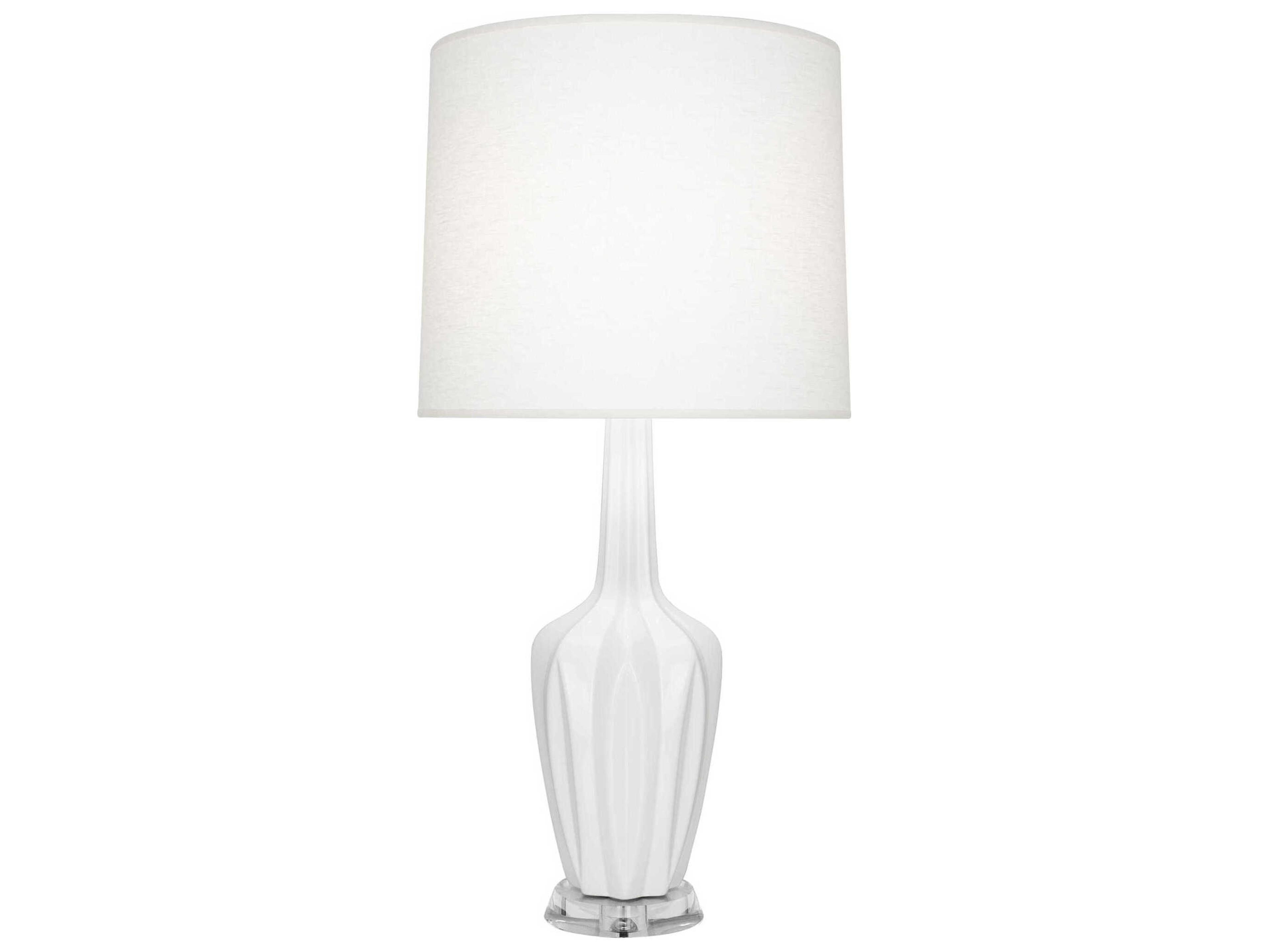 Emma Lily Glazed White Buffet Lamp
