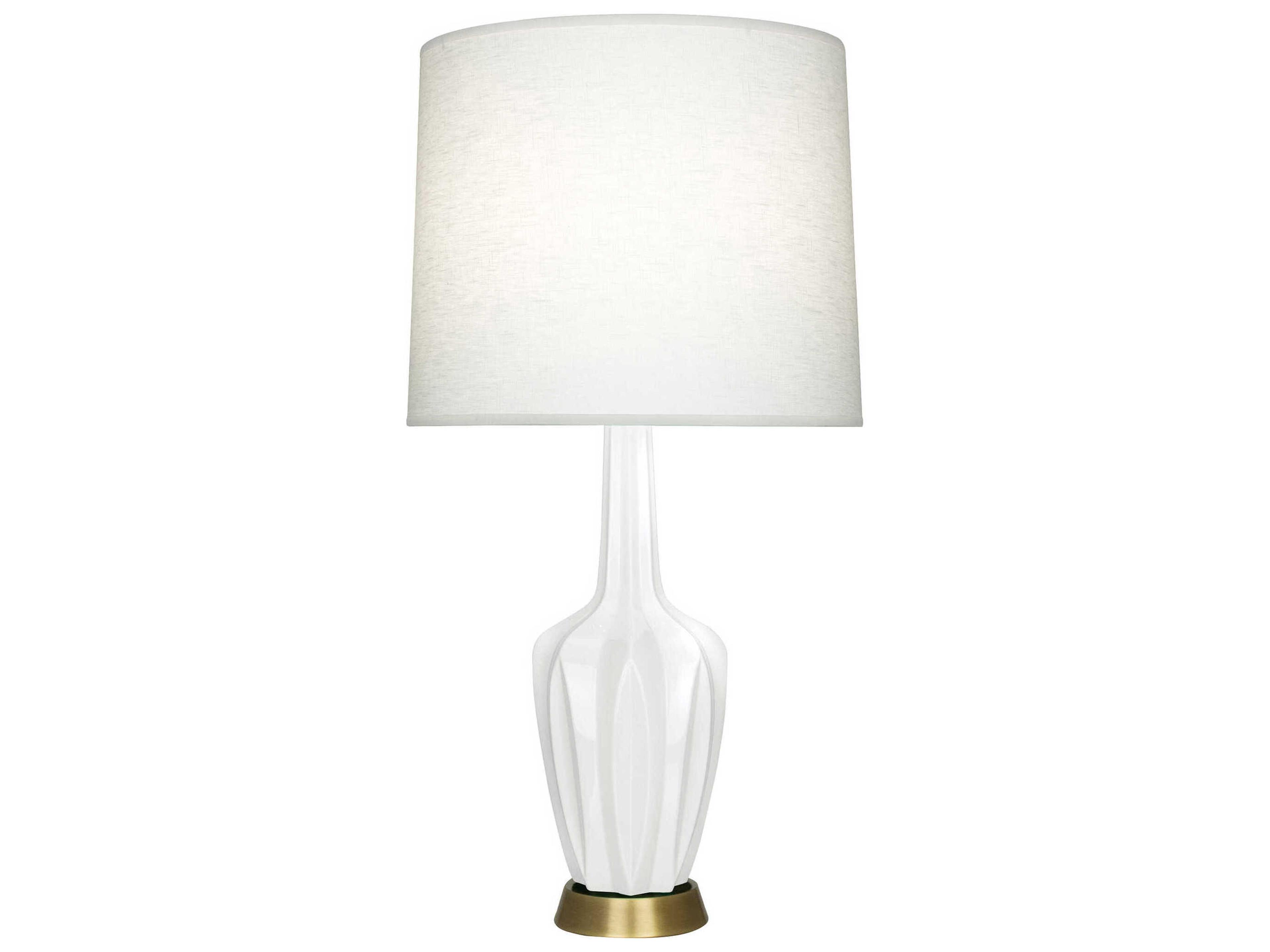 Robert Abbey Emma Lily Glazed White Buffet Lamp