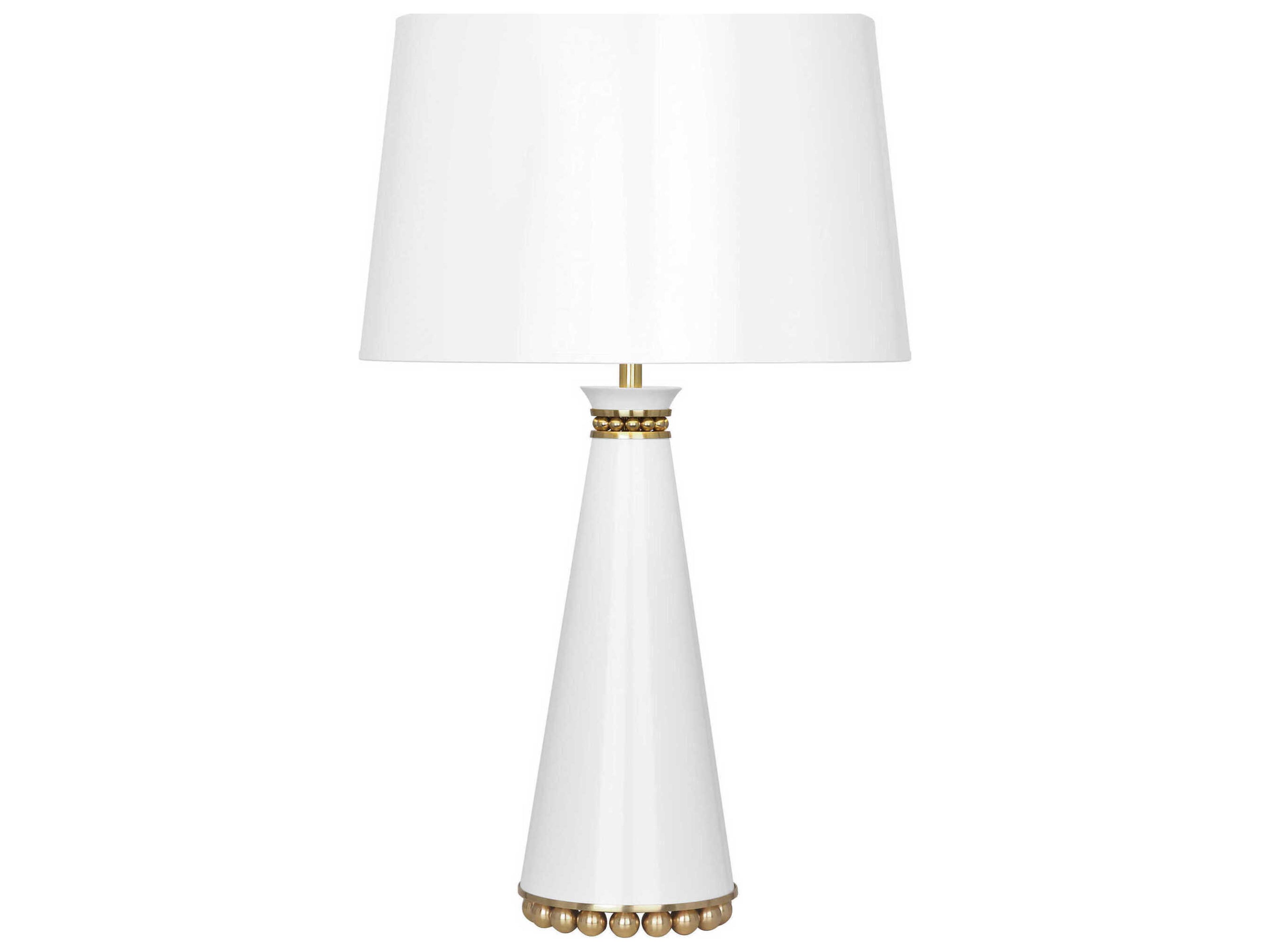 Pearl Lily Lacquered Paint Modern Brass White Buffet Lamp