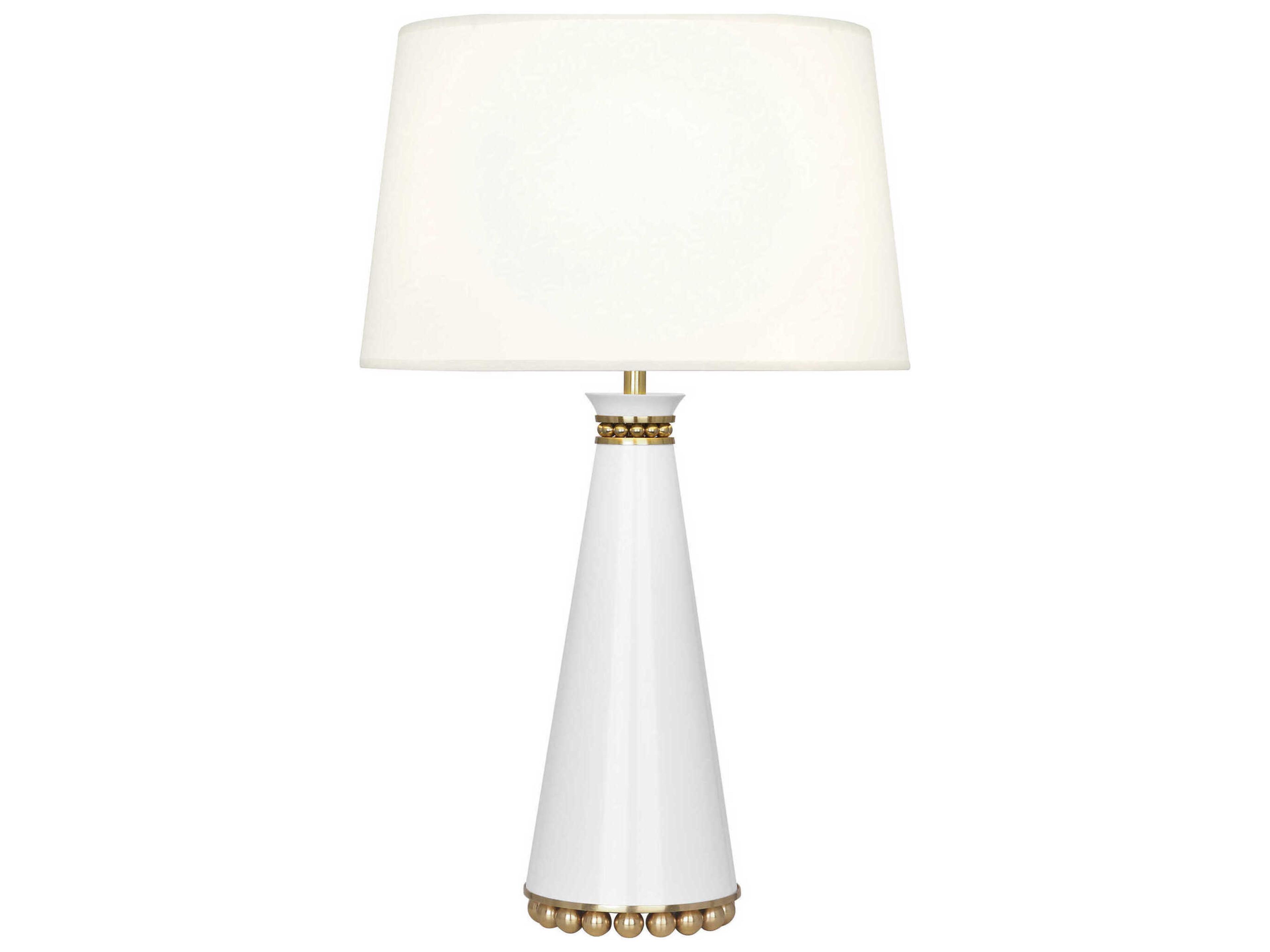Pearl Lily Lacquered Paint Modern Brass White Buffet Lamp
