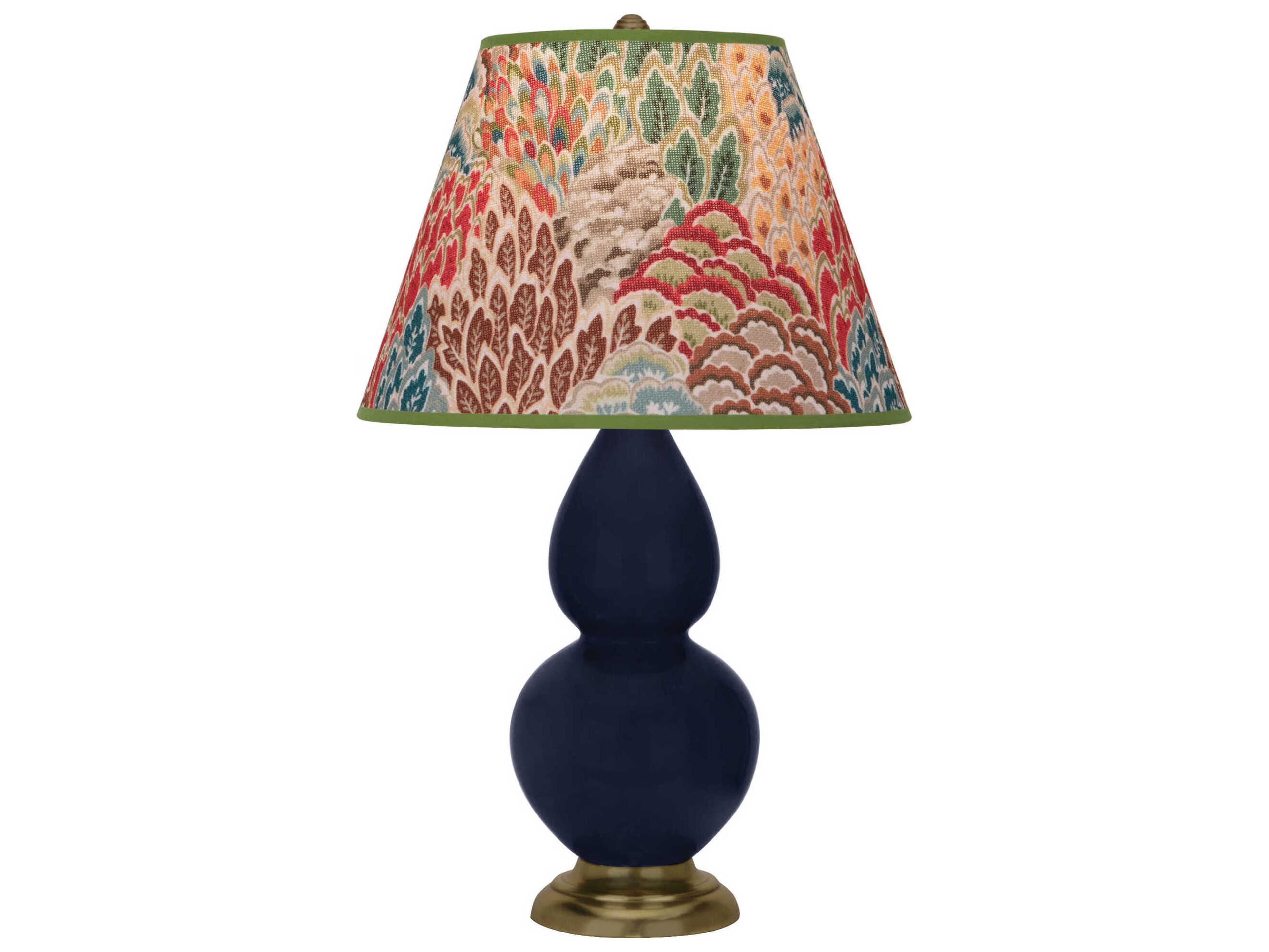 Robert Abbey Small Double Gourd Midnight Blue Glazed Table Lamp
