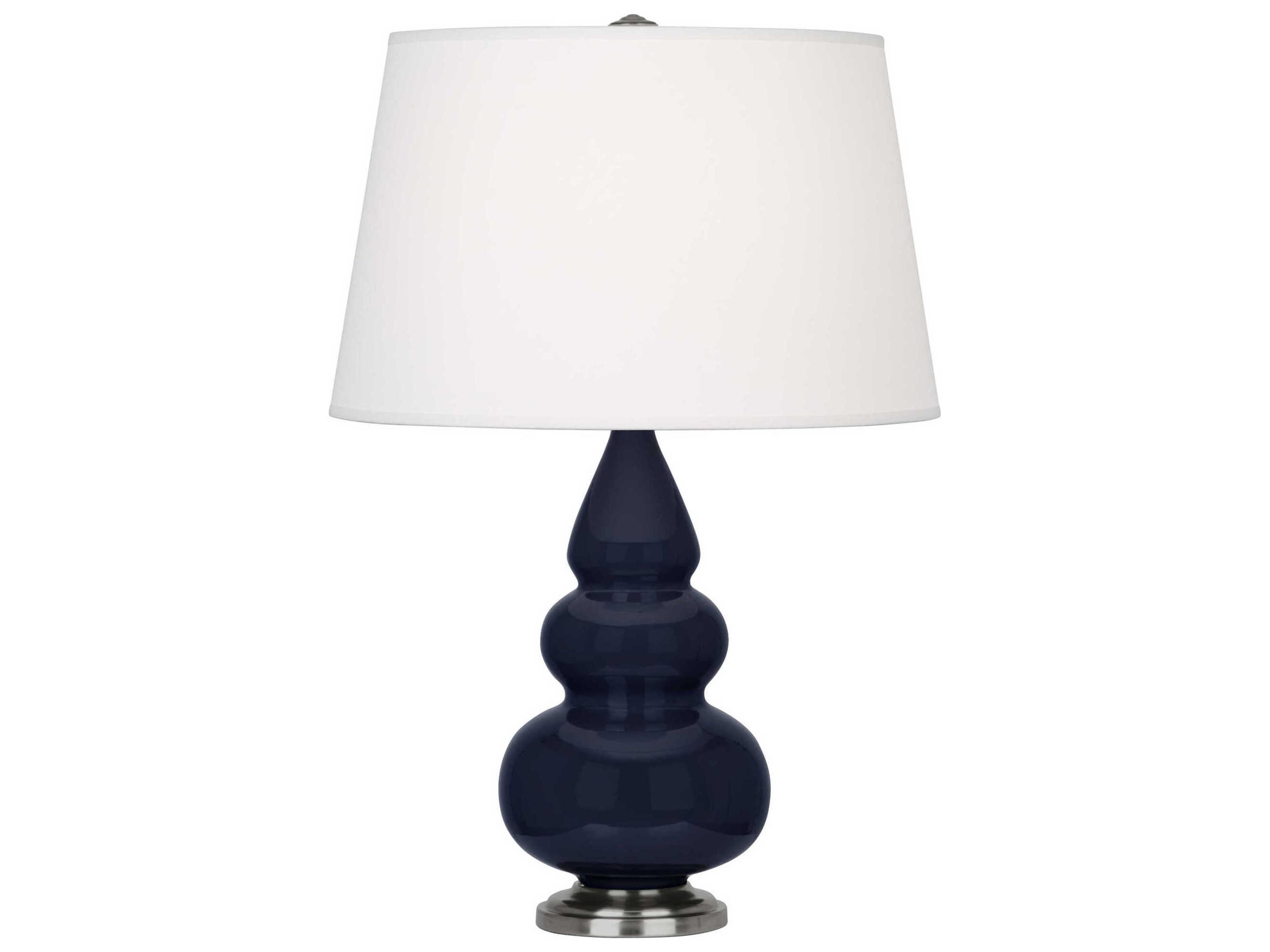 Robert Abbey Small Triple Gourd Midnight Blue Glazed Table Lamp