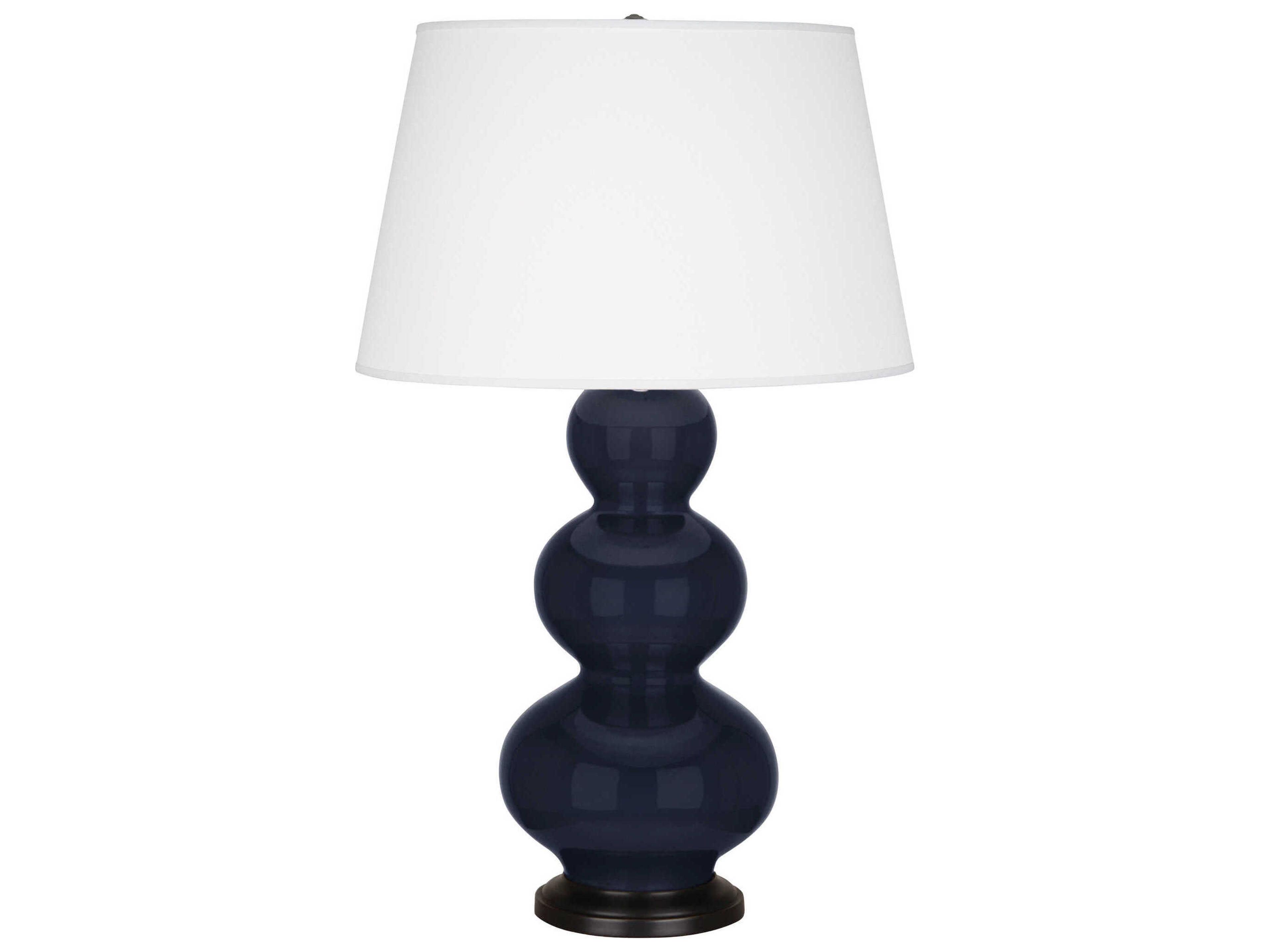 Robert Abbey Triple Gourd Midnight Blue Glazed Buffet Lamp