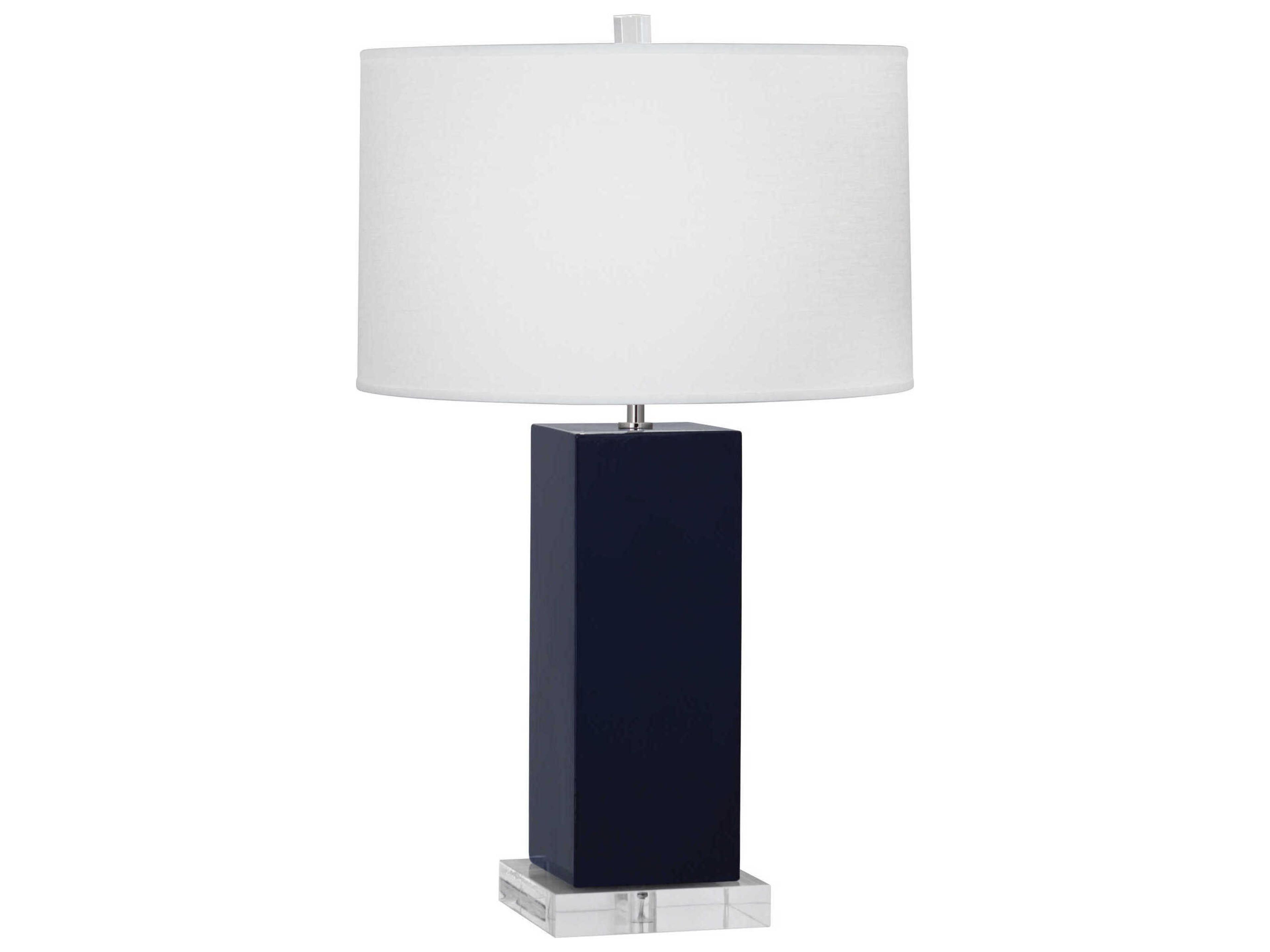 Harvey Table Lamp in Midnight Blue Glazed Ceramic