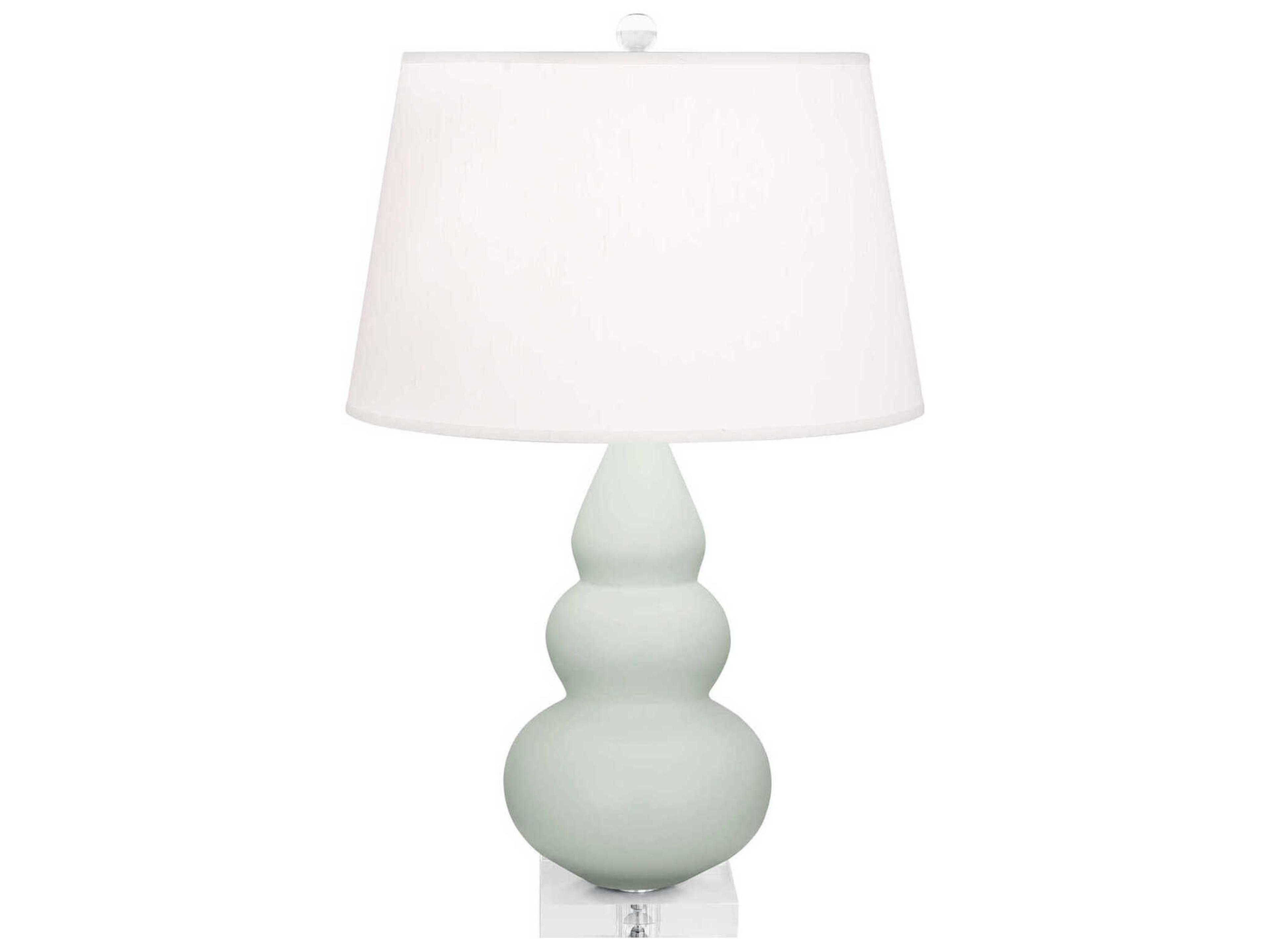 Robert Abbey Small Triple Gourd Matte Celadon Glazed Green Table Lamp